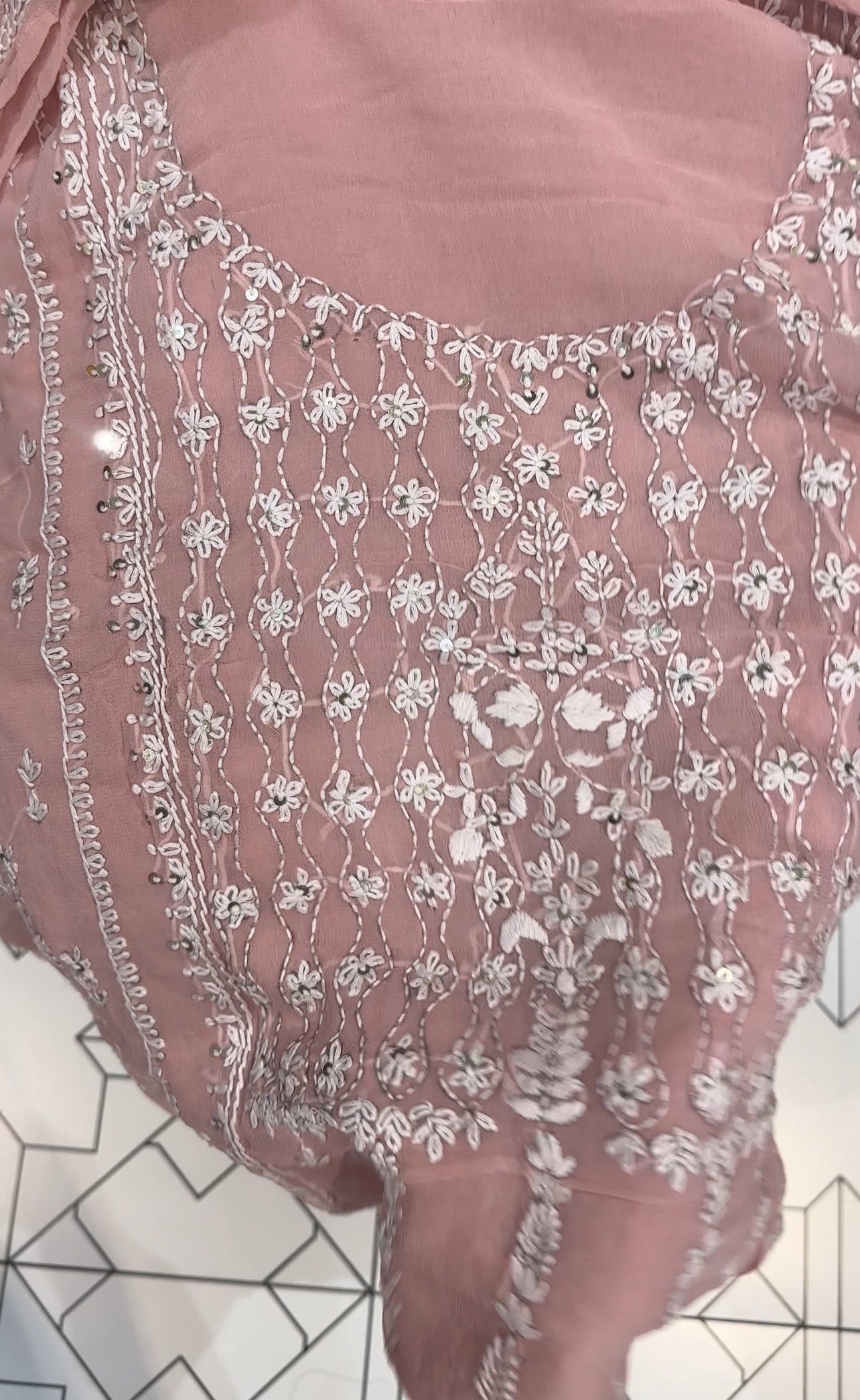 VISCOSE GEORGETTE UNSTITCHED SALWAR SUITS -  IHA 27156