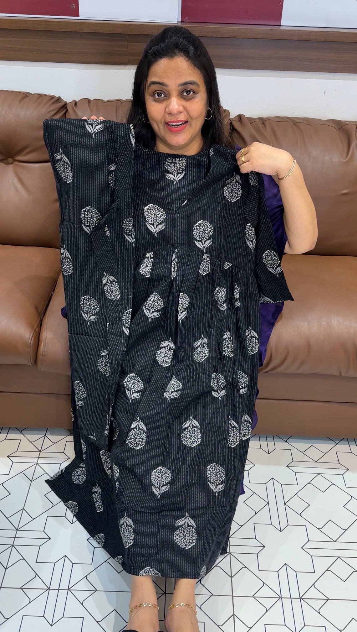 PRINTED LONG TOP AND BOTTOM - IHA 28068