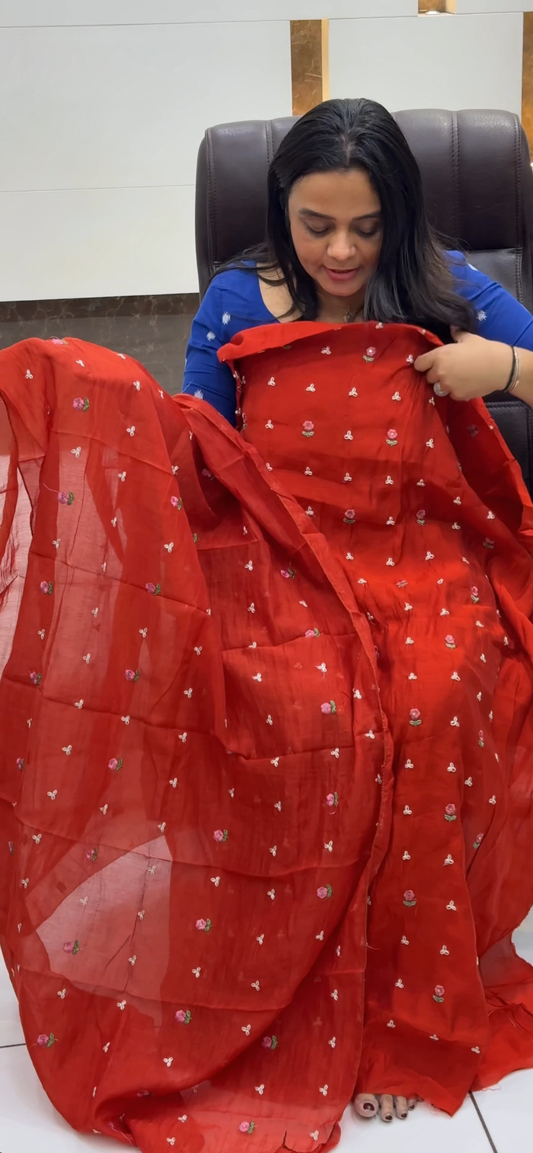 FORWARD MUL CHANDERI UNSTITCHED SALWAR SUITS - IHA 32134