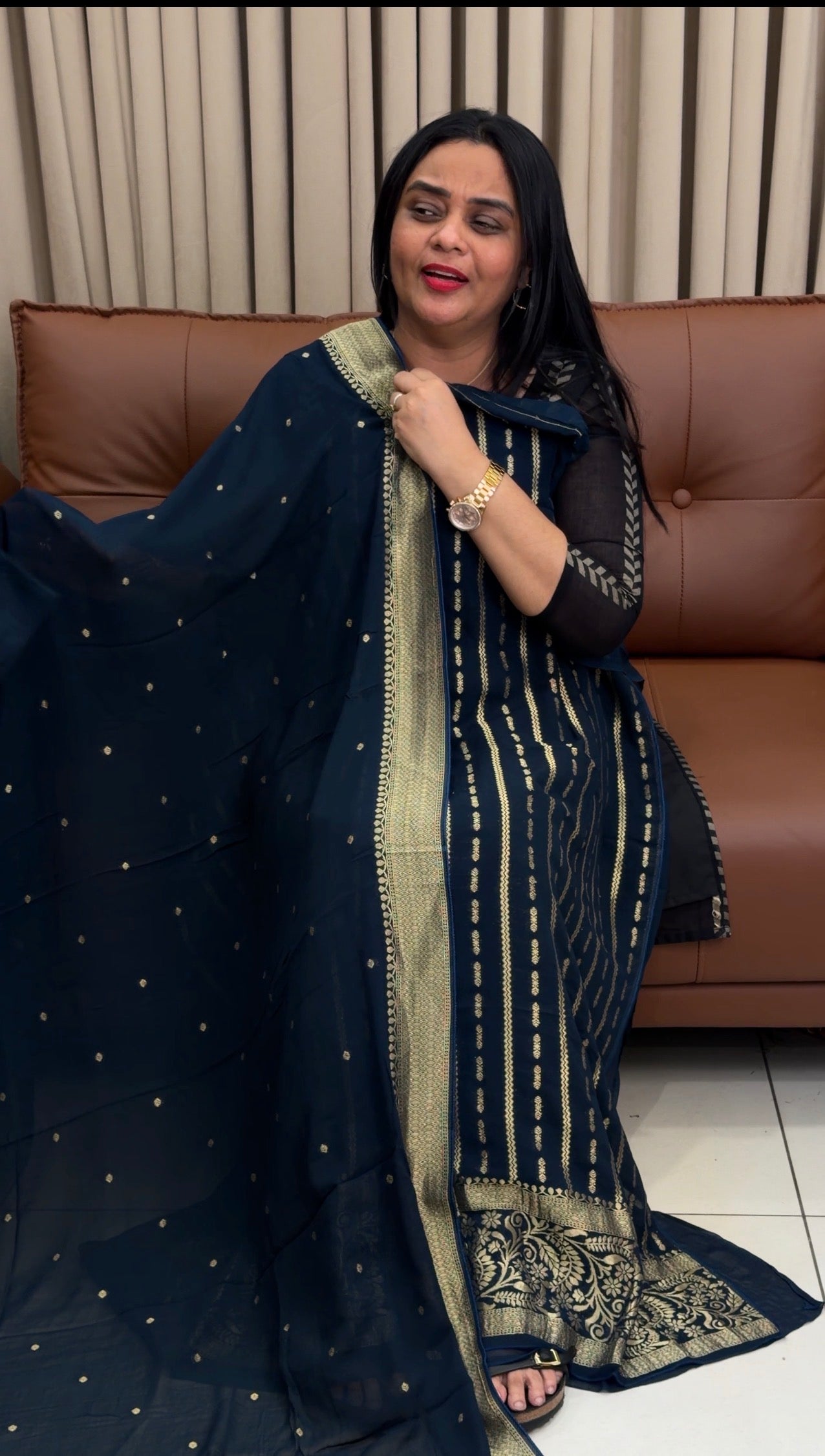 GEORGETTE BANARASI UNSTITCHED SALWAR SUITS  - IHA 34693