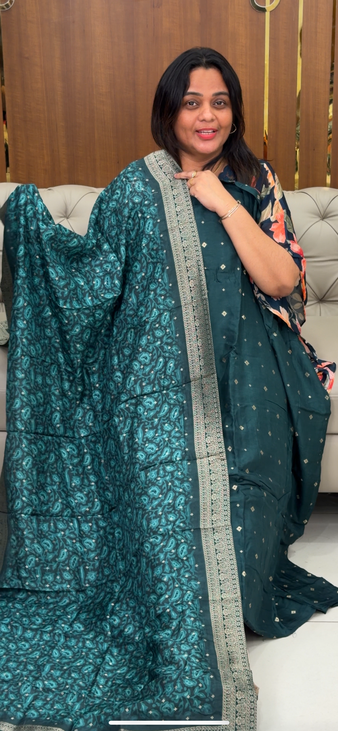 PRINTED BANARASI UNSTITCHED SALWAR SUITS -  IHA 28979