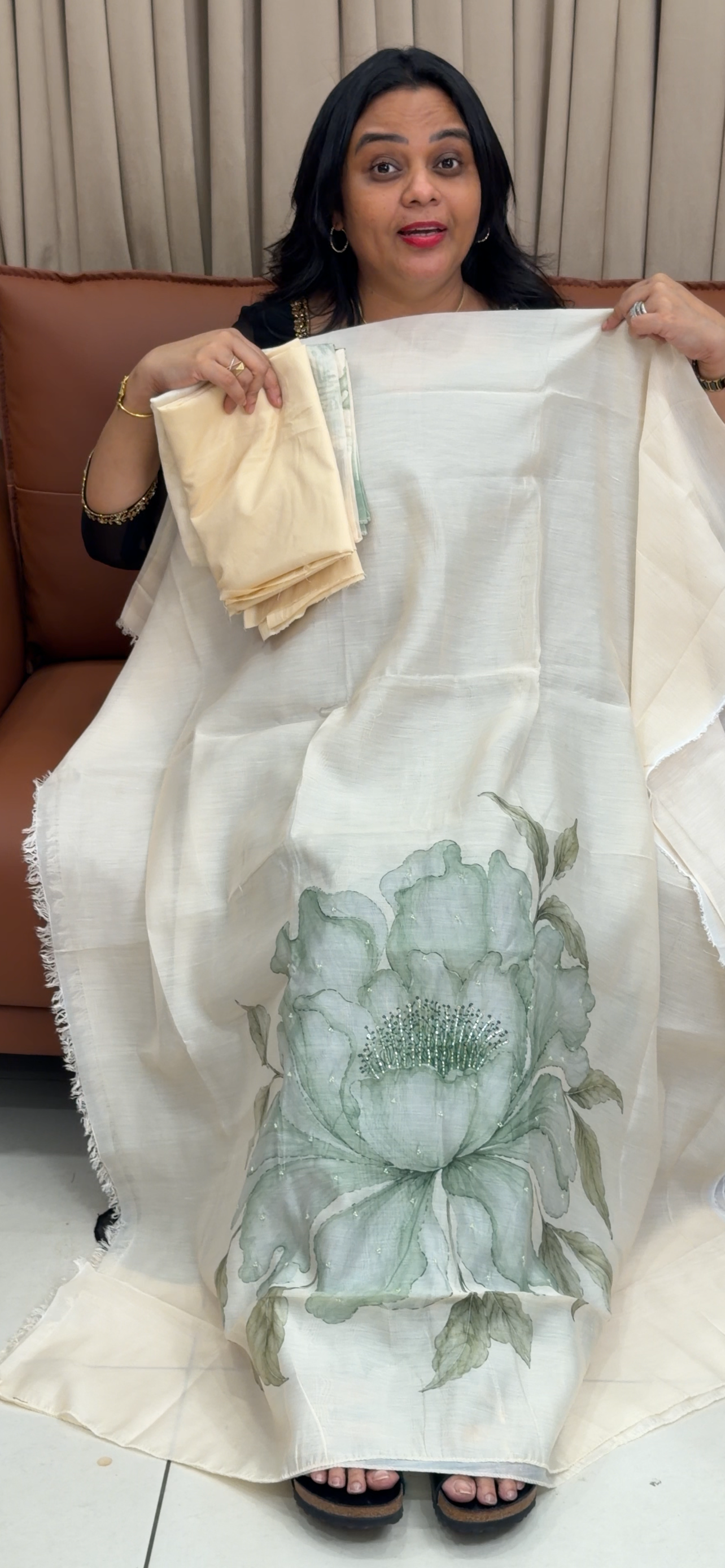 MUL CHANDERI UNSTITCHED SALWAR SUITS - IHA 35038