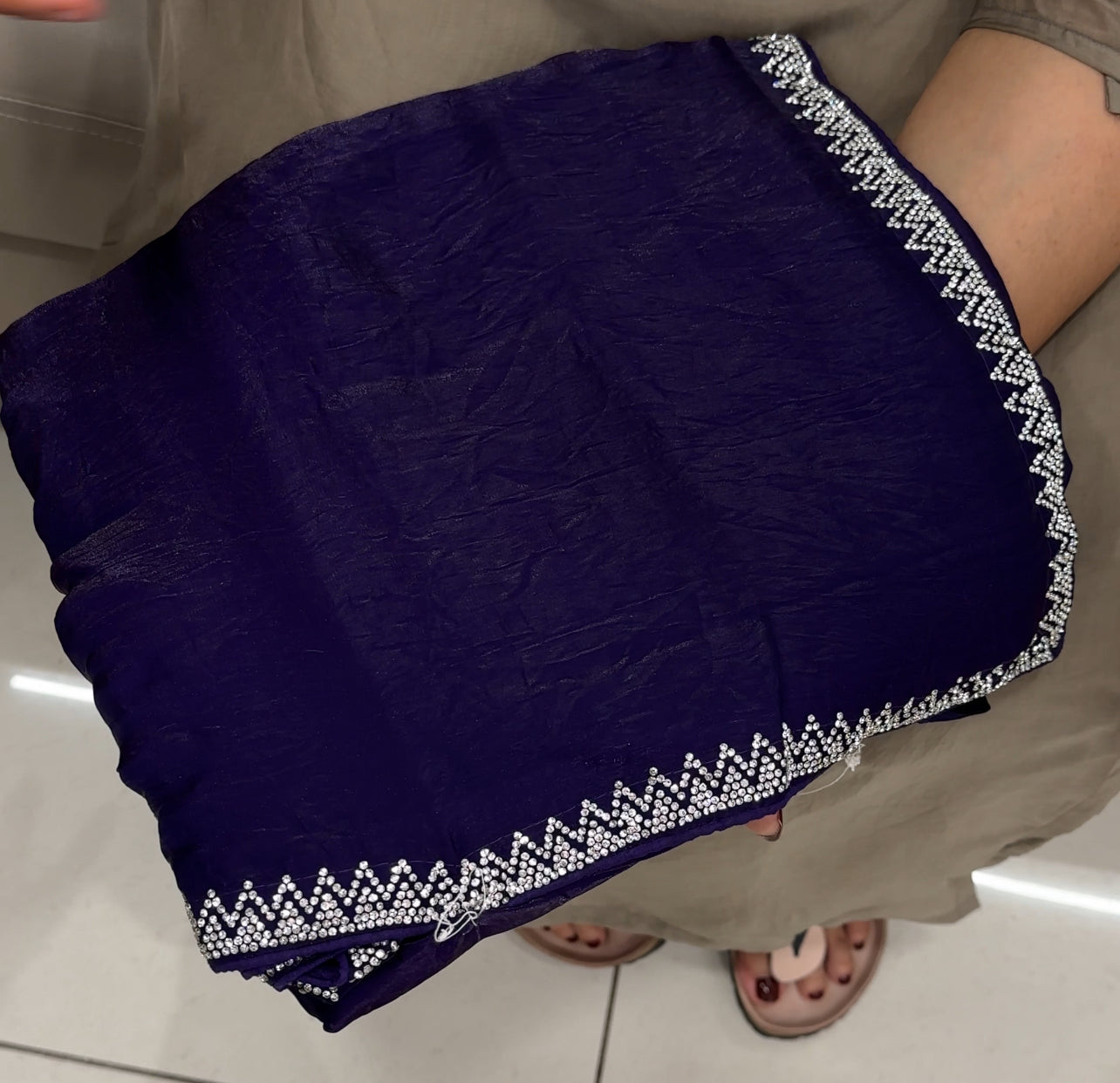 VELVET ORGANZA SAREES - IHA 27048