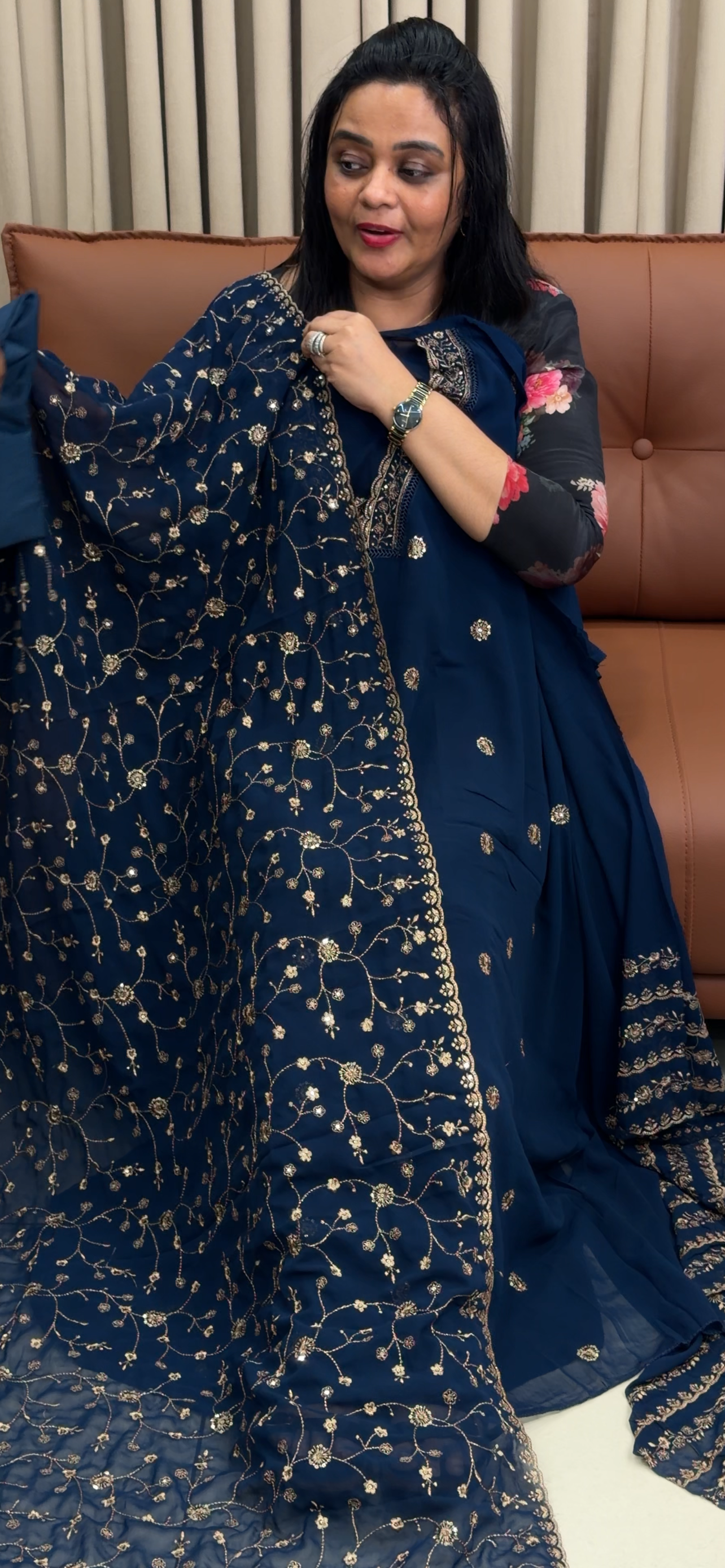 FAUX GEORGETTE UNSTITCHED SALWAR SUITS - IHA 34913