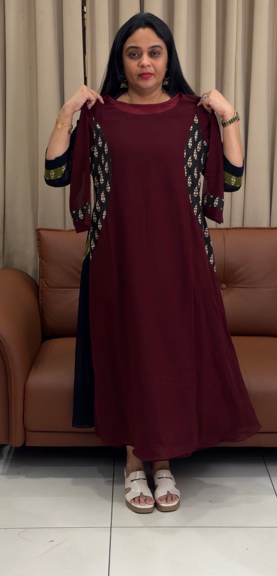 IHA'S IN-HOUSE GEORGETTE ALINE TOPS - IHA 35721