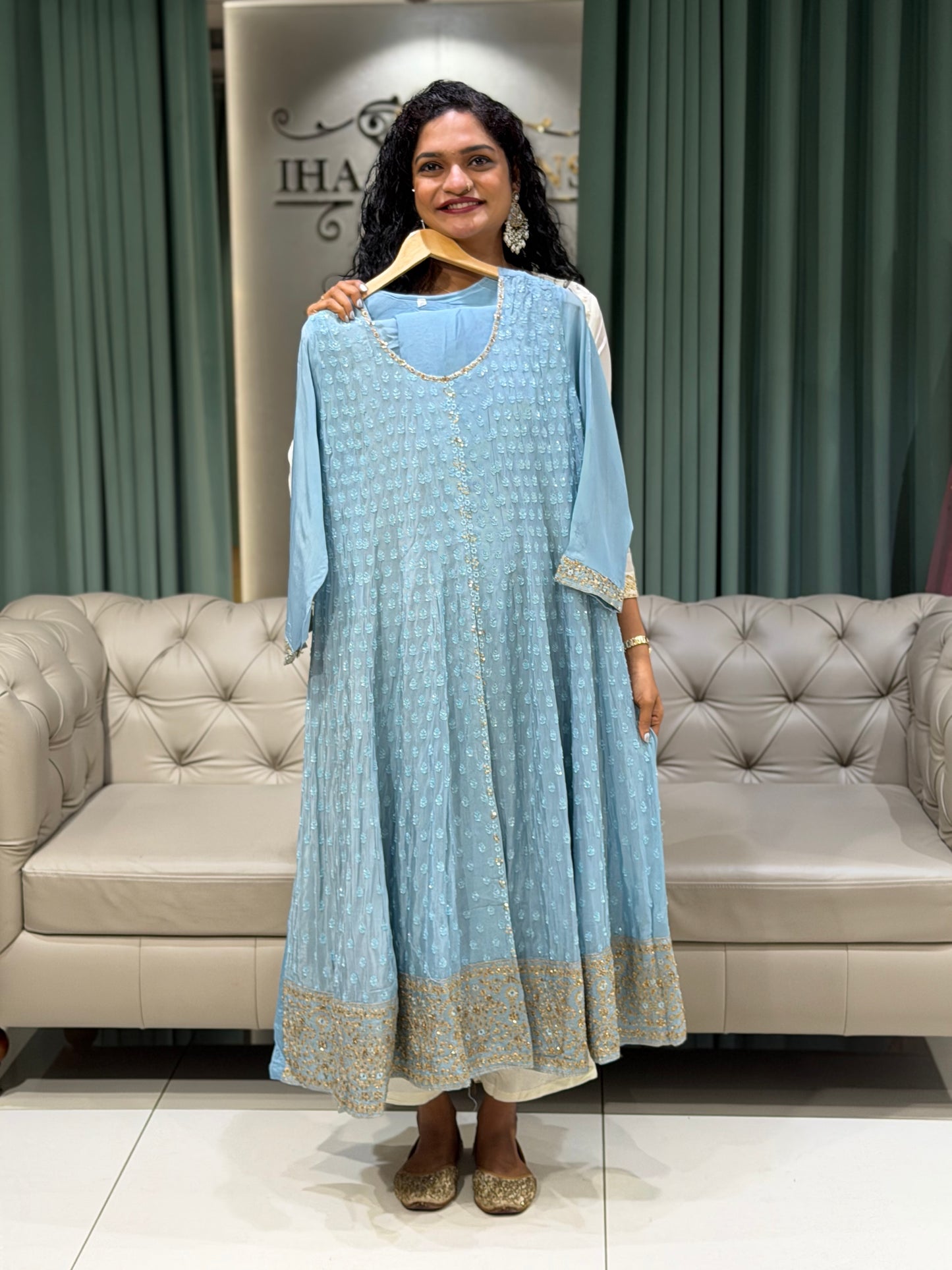 PARTY WEAR TOP, BOTTOM AND DUPATTA - IHA 29666