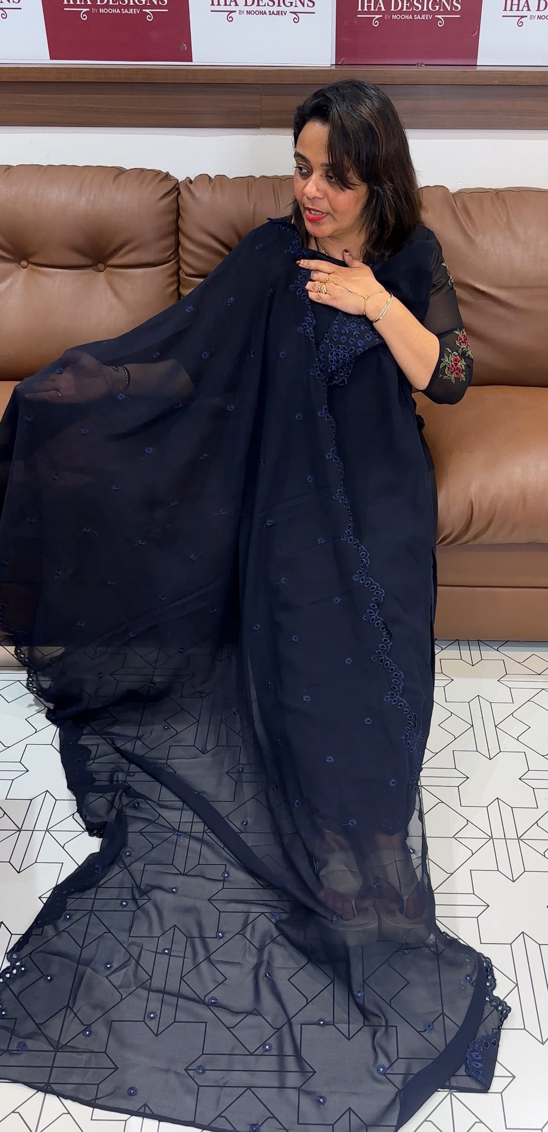 GEORGETTE TOP,BOTTOM AND DUPATTA - IHA 24884