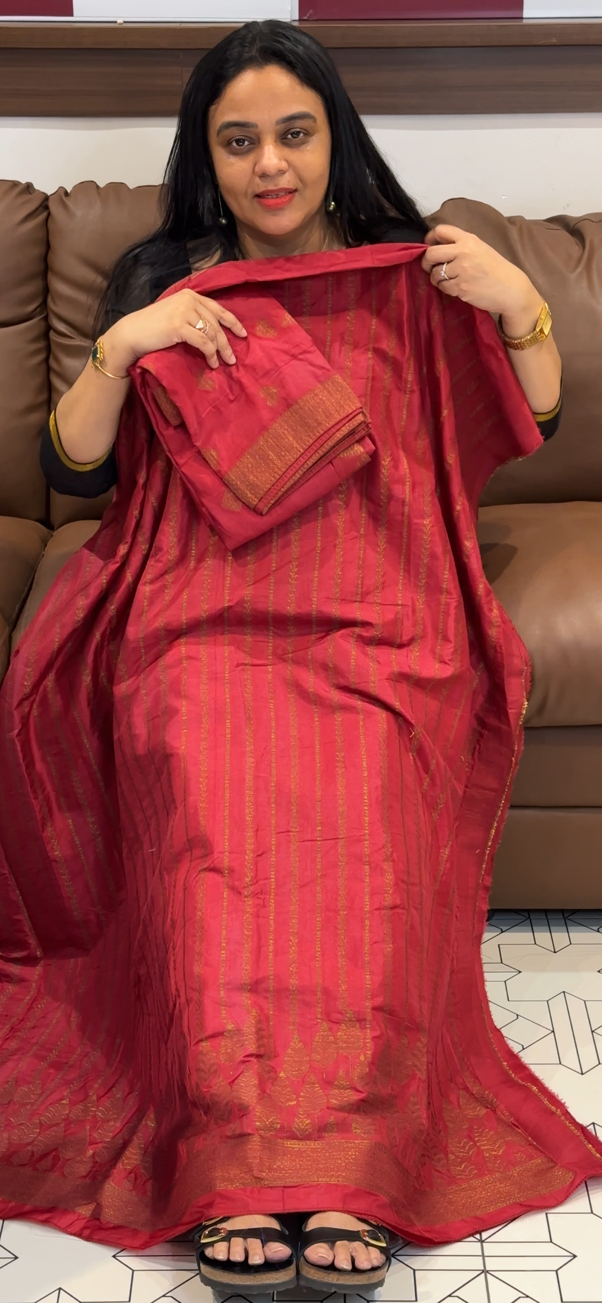 SEMI BANARASI UNSTITCHED SALWAR SUITS - IHA 35507