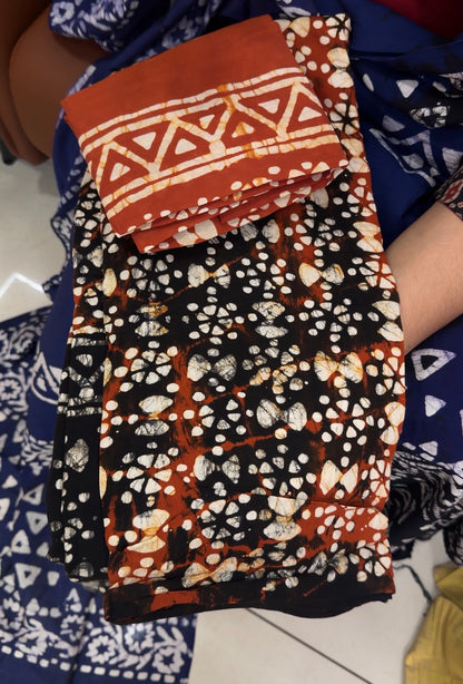 BATIK PRINTED UNSTITCHED SALWAR SUITS - IHA 35203