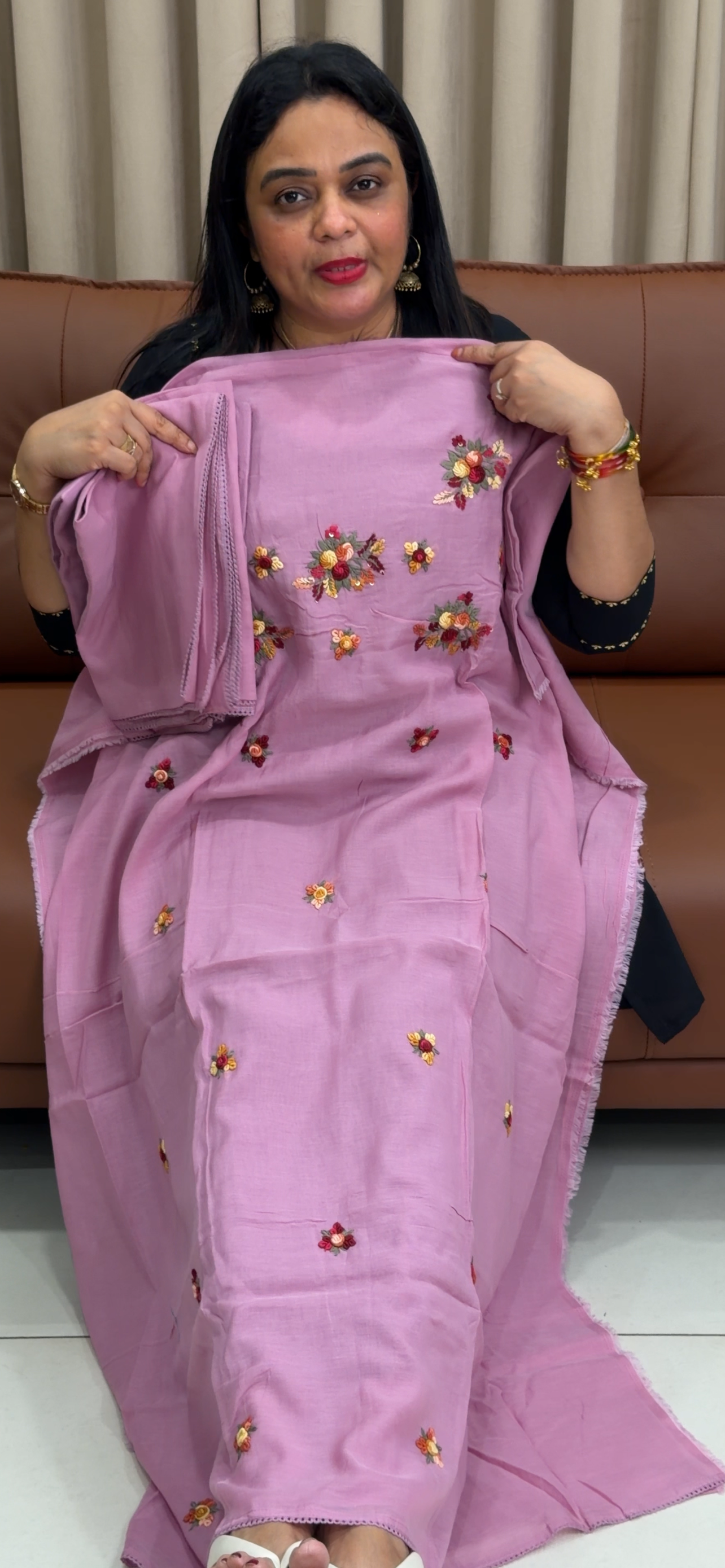 MUL CHANDERI UNSTITCHED SALWAR SUITS - IHA 33851