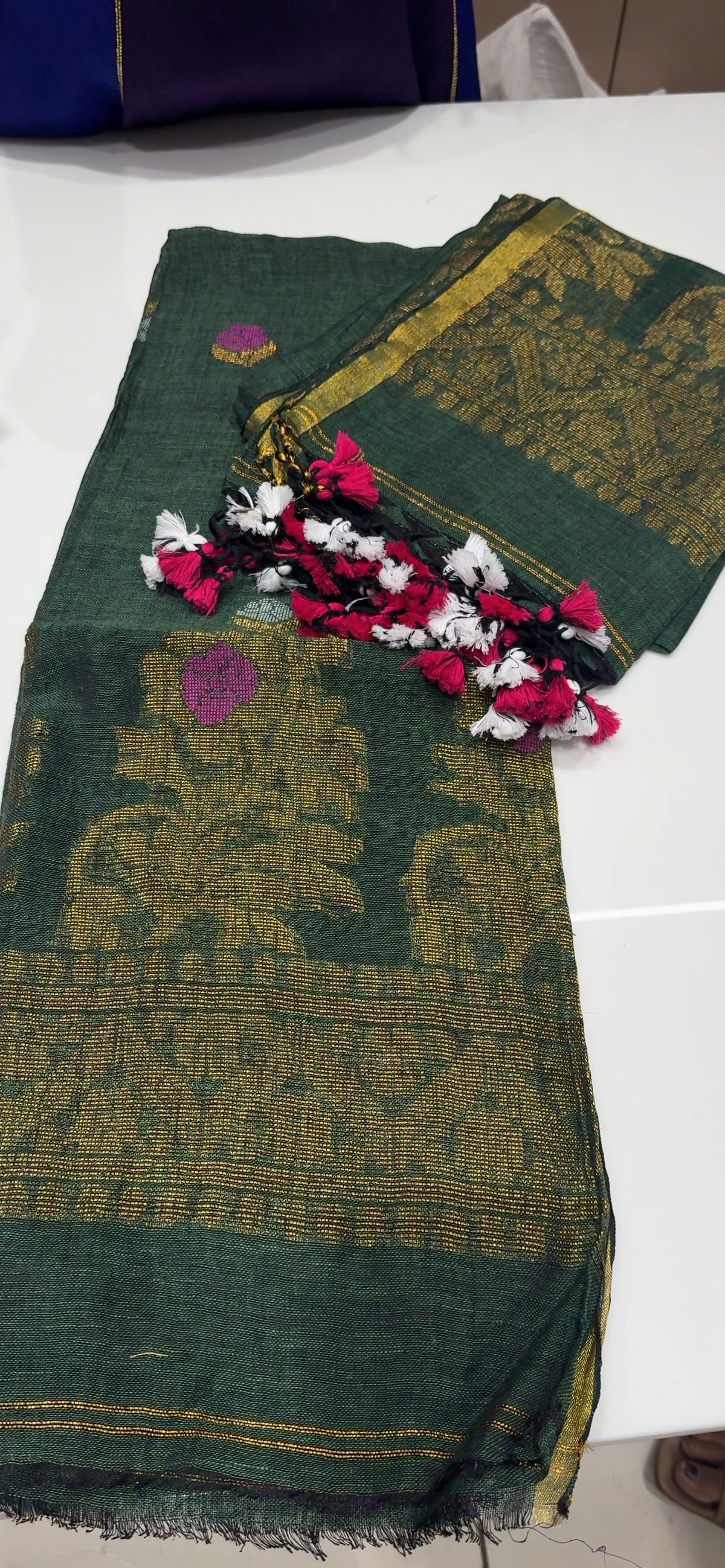 LINEN JAMDANI UNSTITCHED SALWAR -  IHA 35446