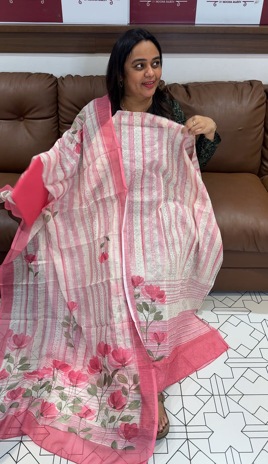 PRINTED LINEN UNSTITCHED SALWAR SUITS - IHA 27276