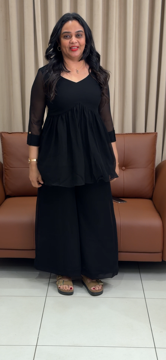 IHA'S IN-HOUSE FAUX GEORGETTE CO-ORDS SETS - IHA 33335