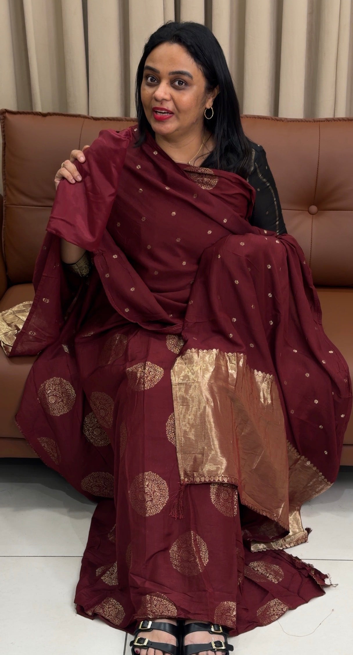 MUL CHANDERI UNSTITCHED SALWAR SUITS - IHA 33892