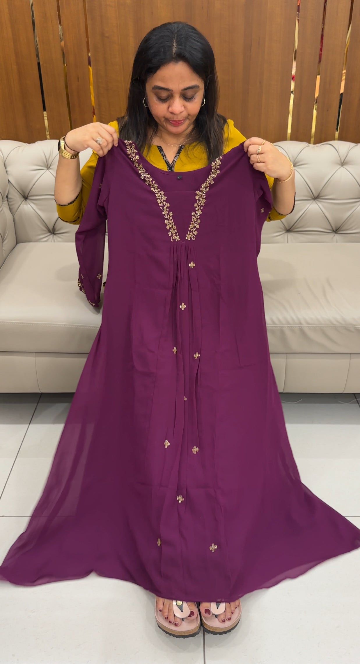 FAUX GEORGETTE ALINE TOPS - IHA 26781