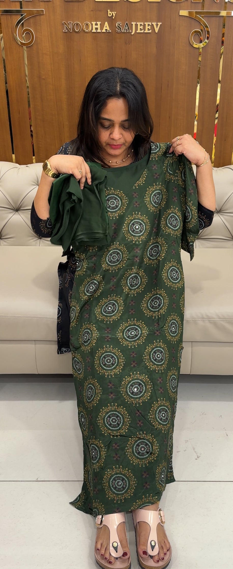 IHA'S IN-HOUSE PRINTED CRAPE TOP,BOTTOM AND DUPATTA- IHA 26966