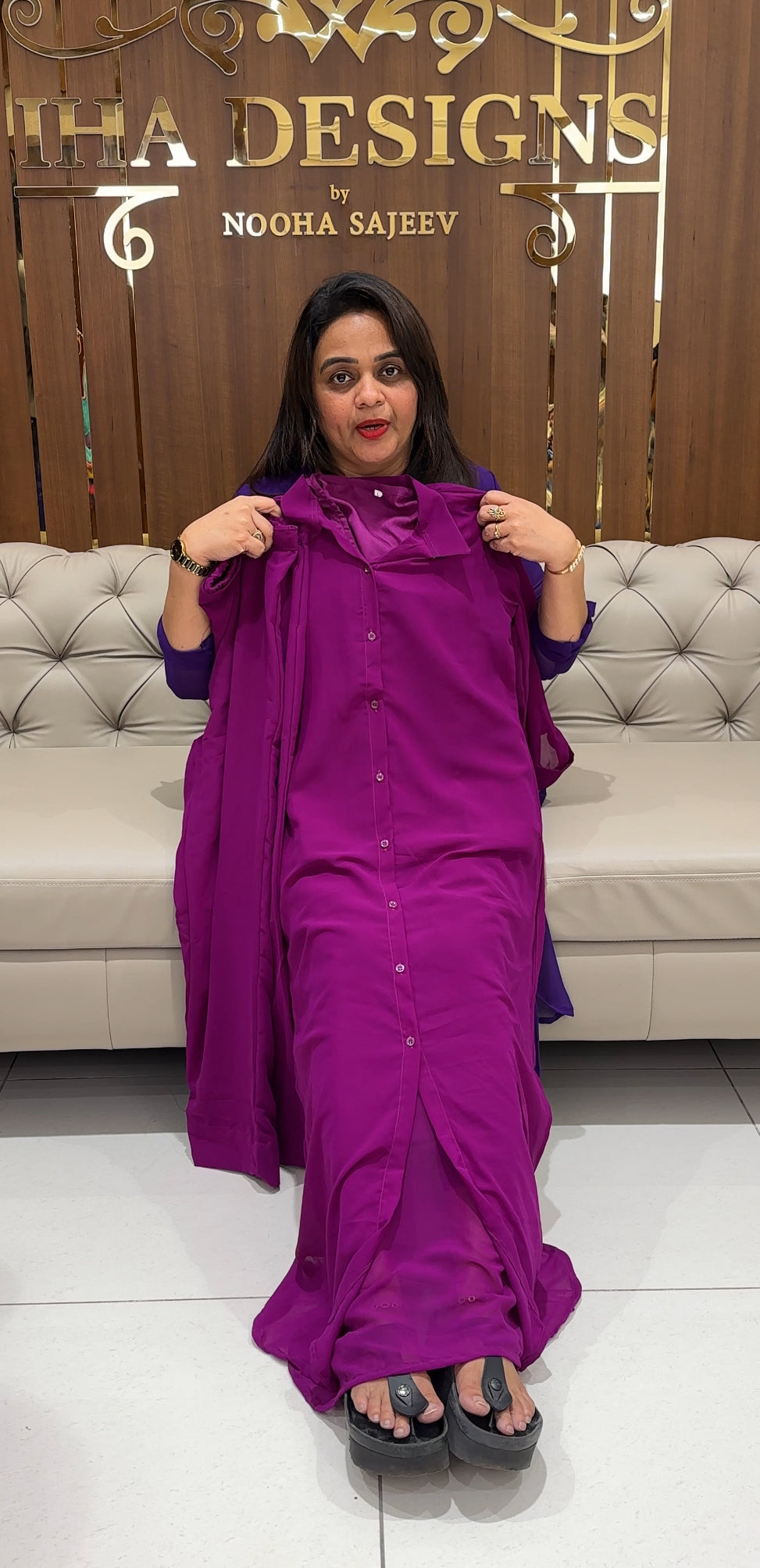 IHA'S IN-HOUSE  GEORGETTE CO-ORDS SETS - IHA  23431