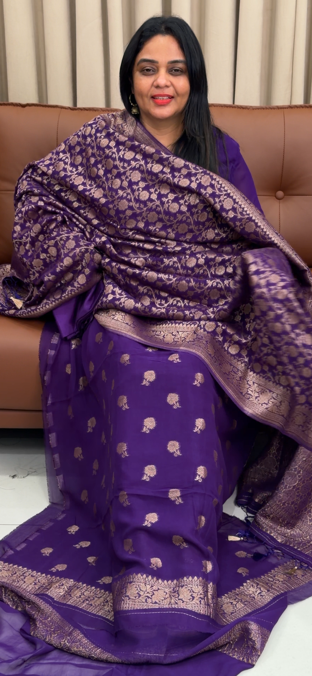 VISCOSE GEORGETTE BANARSI UNSTITCEHD SALWAR SUIST - IHA 33672