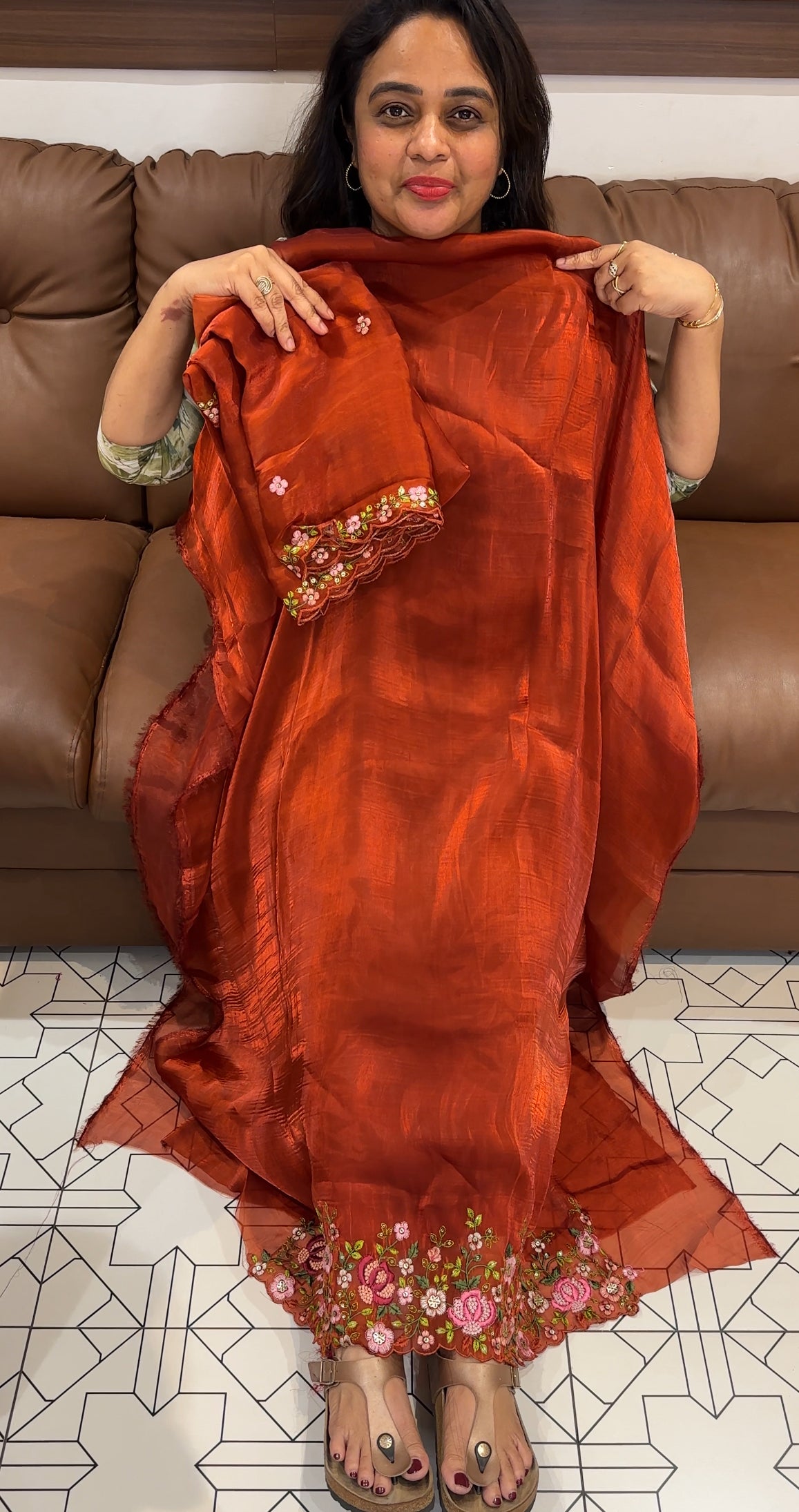 VELVET ORGANZA UNSTITCHED SALWAR SUITS - IHA 26346