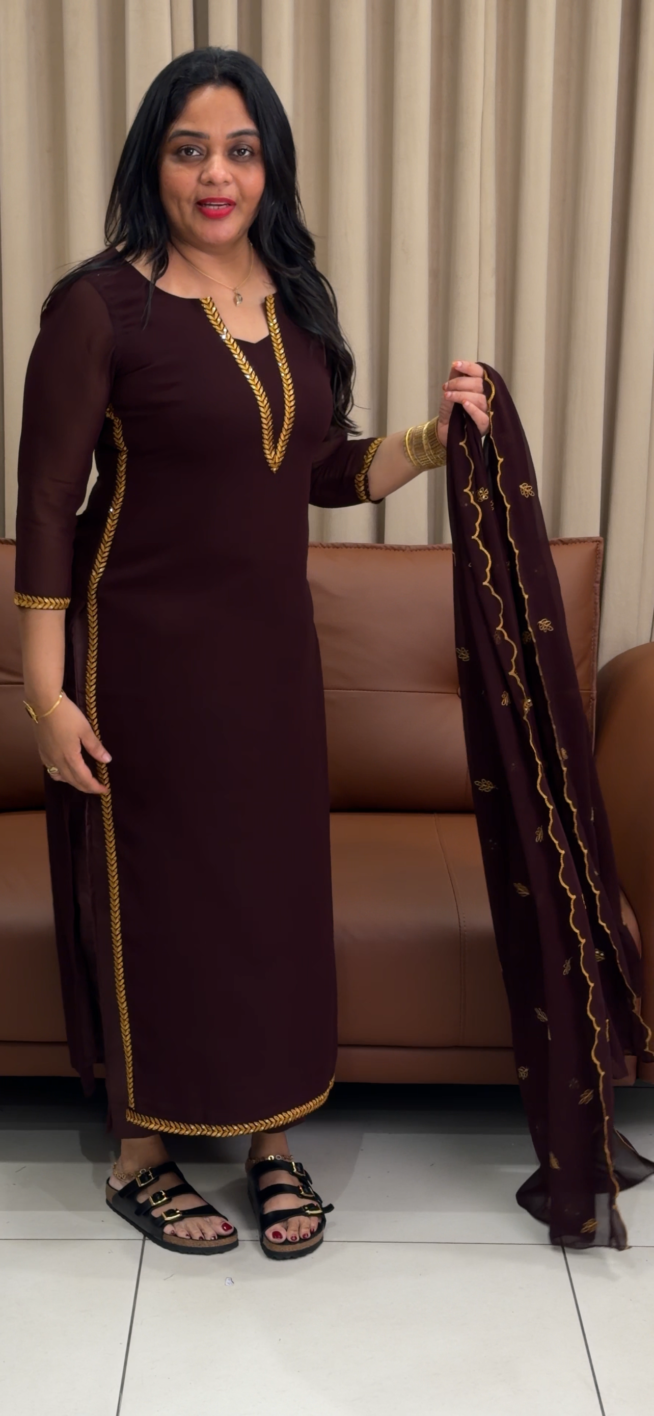 FAUX GEORGETTE UNSTITCHED SALWAR  SUITS - IHA 34033