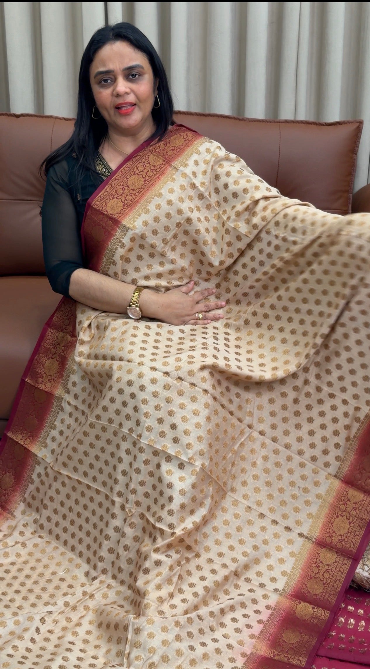 SEMI BANARASI SAREES - IHA 33591
