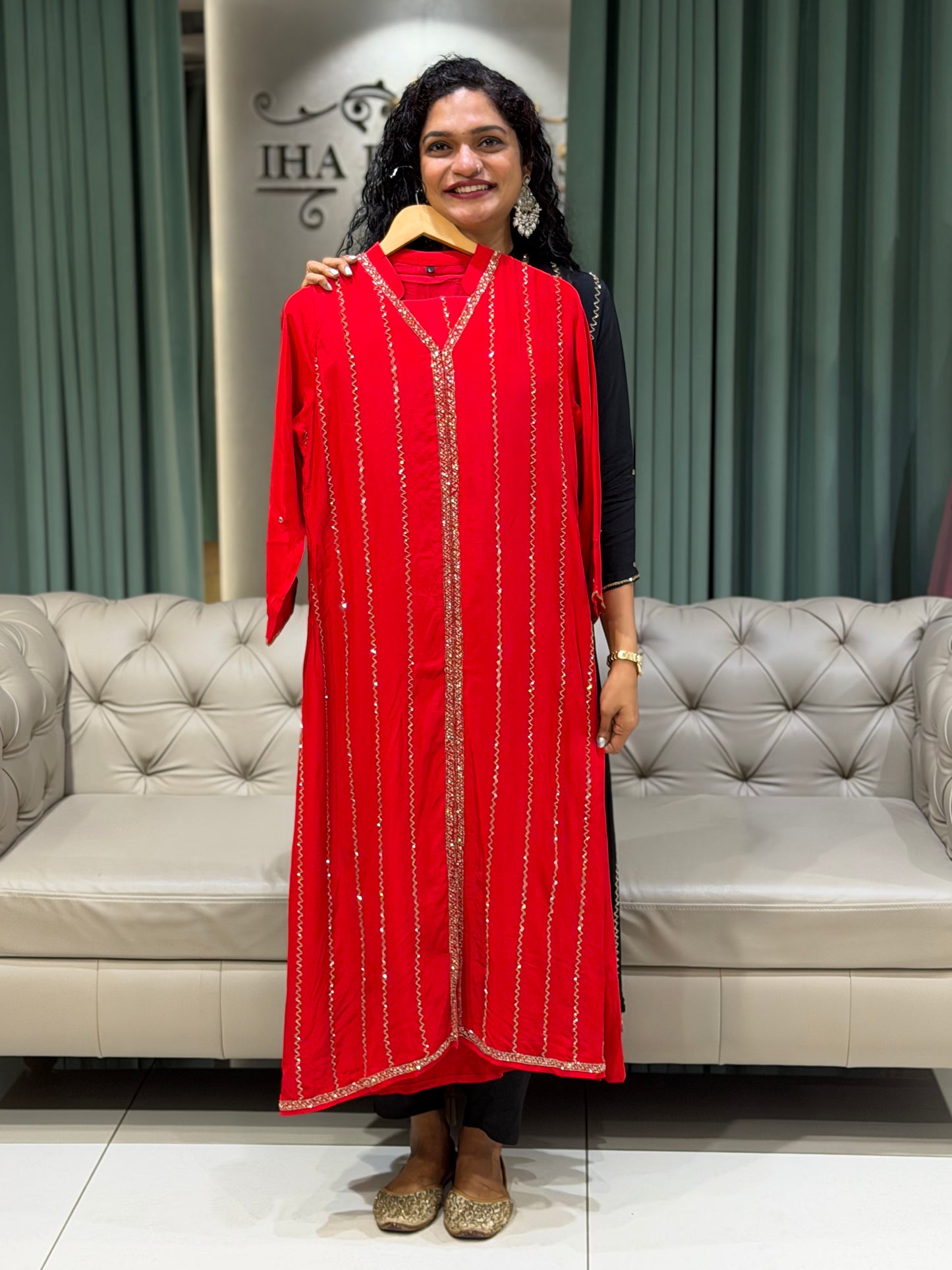 PARTY WEAR TOP, BOTTOM AND DUPATTA - IHA 29673