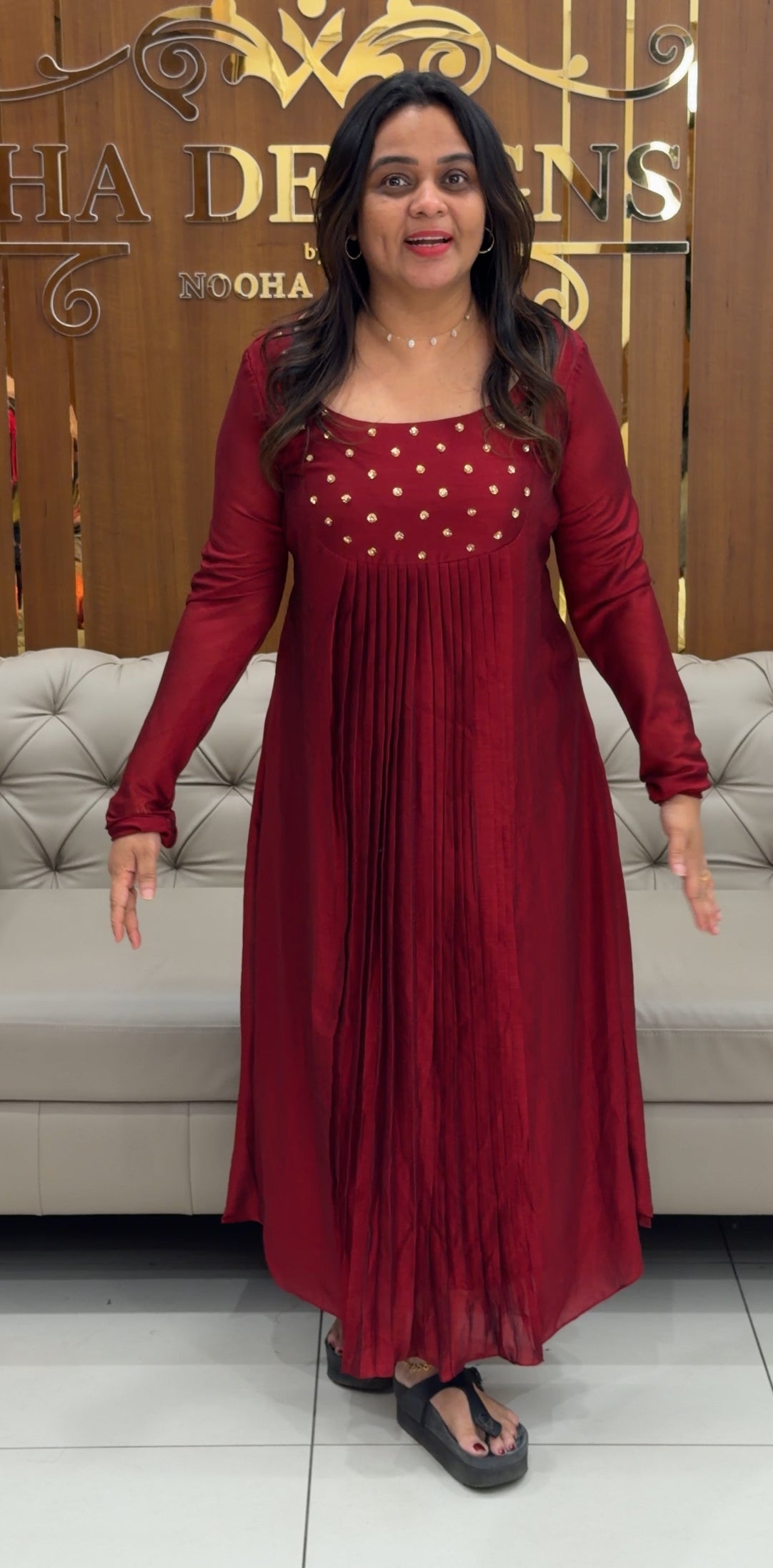 IHA'S IN-HOUSE HAND WORKED NORMAL SLITTED  TOPS - IHA 28702