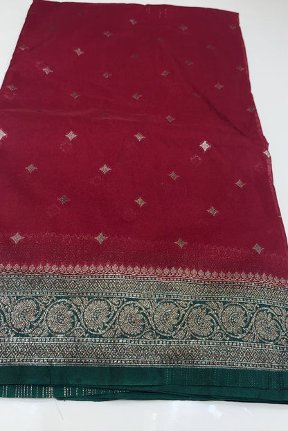 SEMI BANARASI  SAREES - IHA 16801