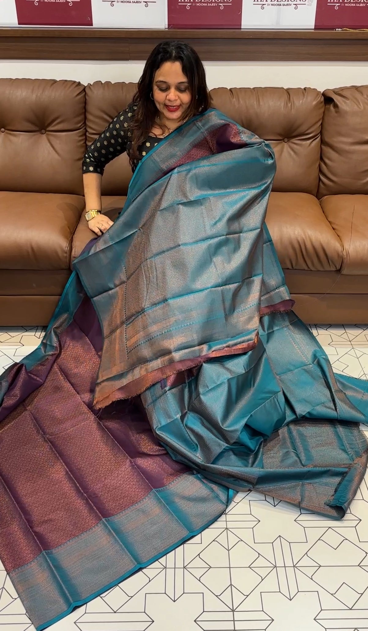 SEMI BROCADE SAREE - IHA 14568