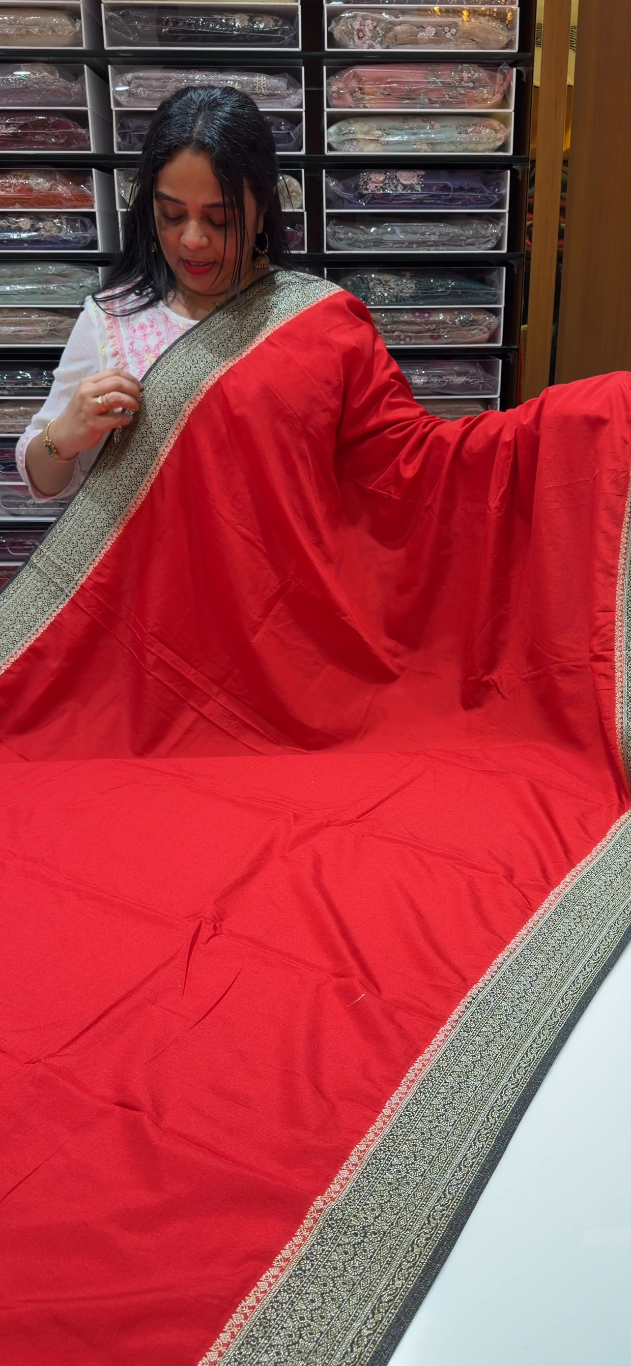 SEMI BANARASI SAREES - IHA 34575