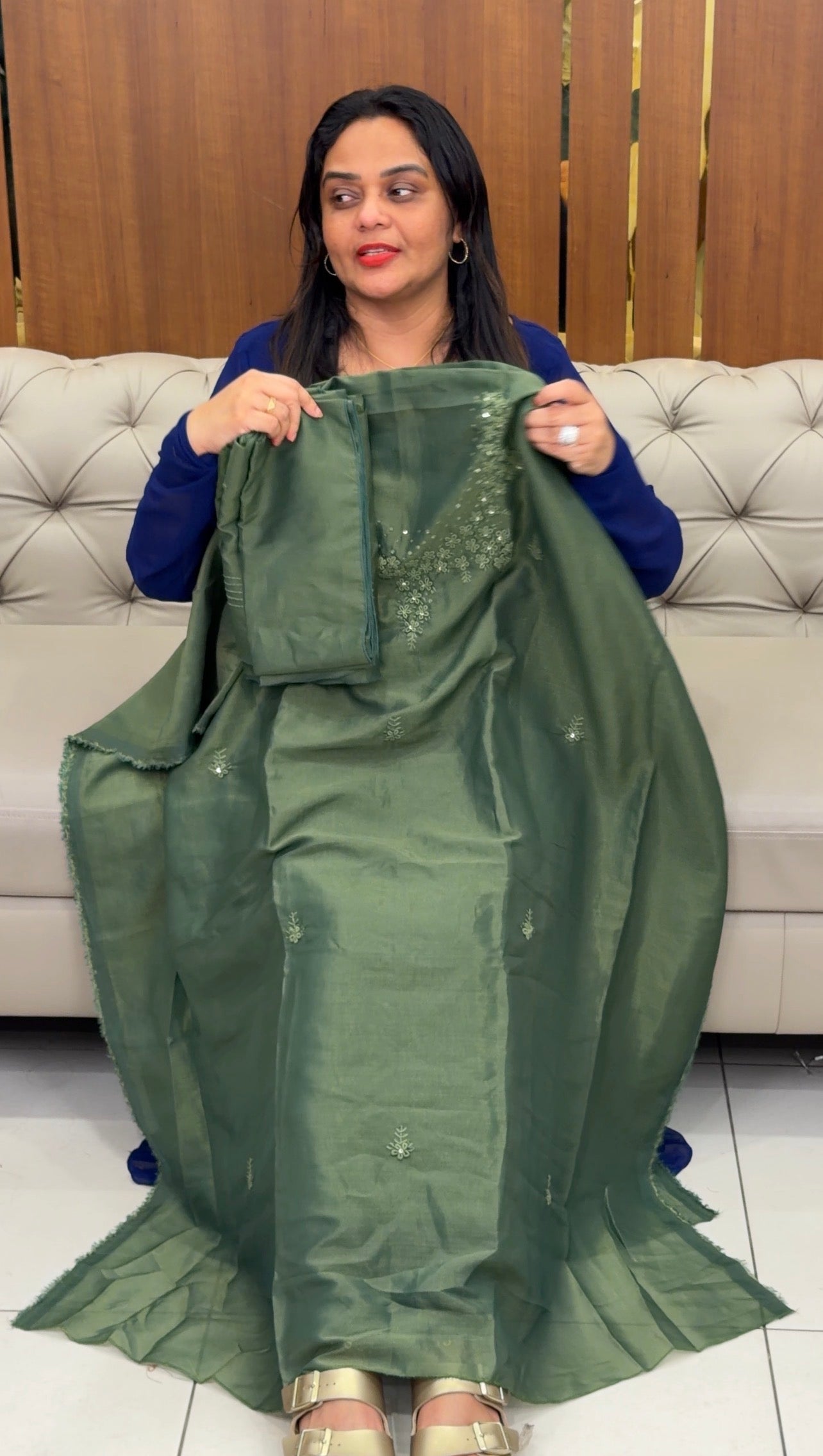 BANARASI TISSUE UNSTITCHED SALWAR SUITS - IHA 31132