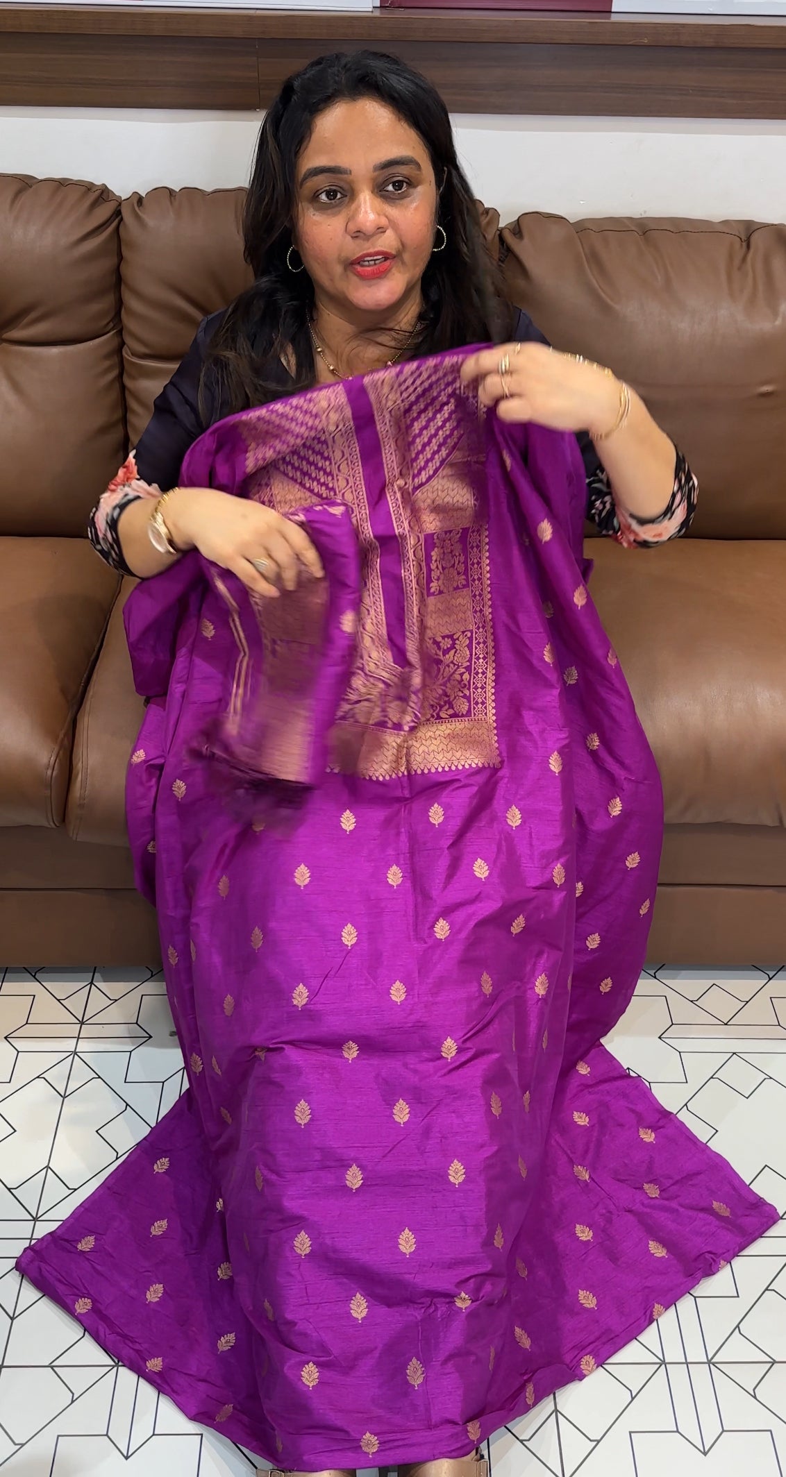 KATAN BANARASI UNSTITCHEED SALWAR SUITS - IHA 26653