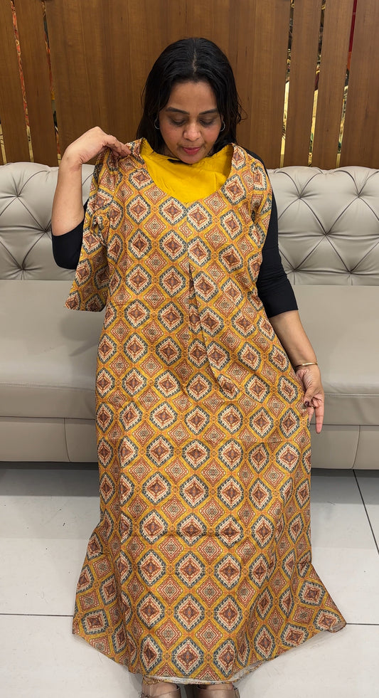 PRINTED SEMI RAW SILK TOPS - IHA 27090