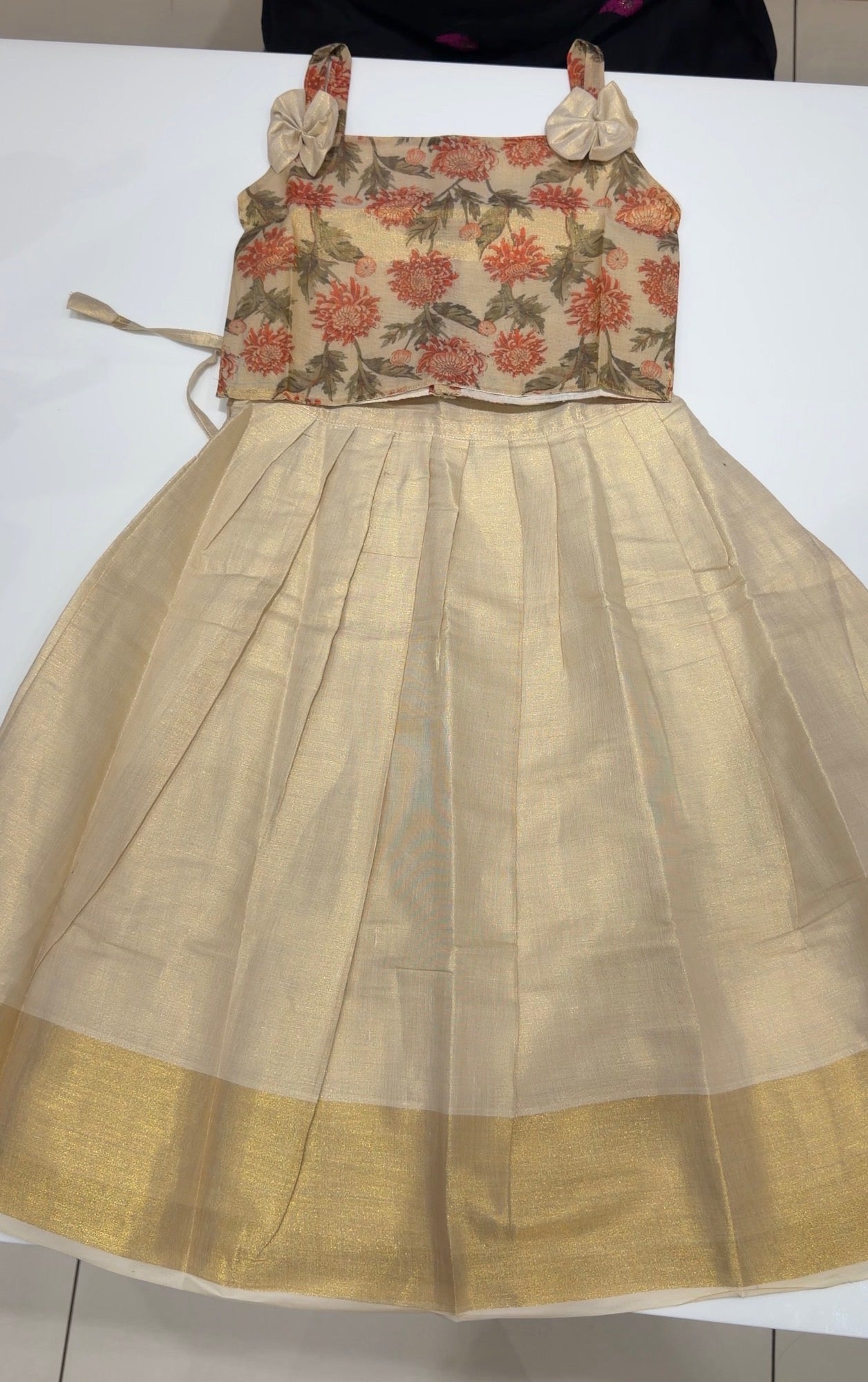 TISSUE KIDS CROP TOP AND SKIRT - IHA 33886