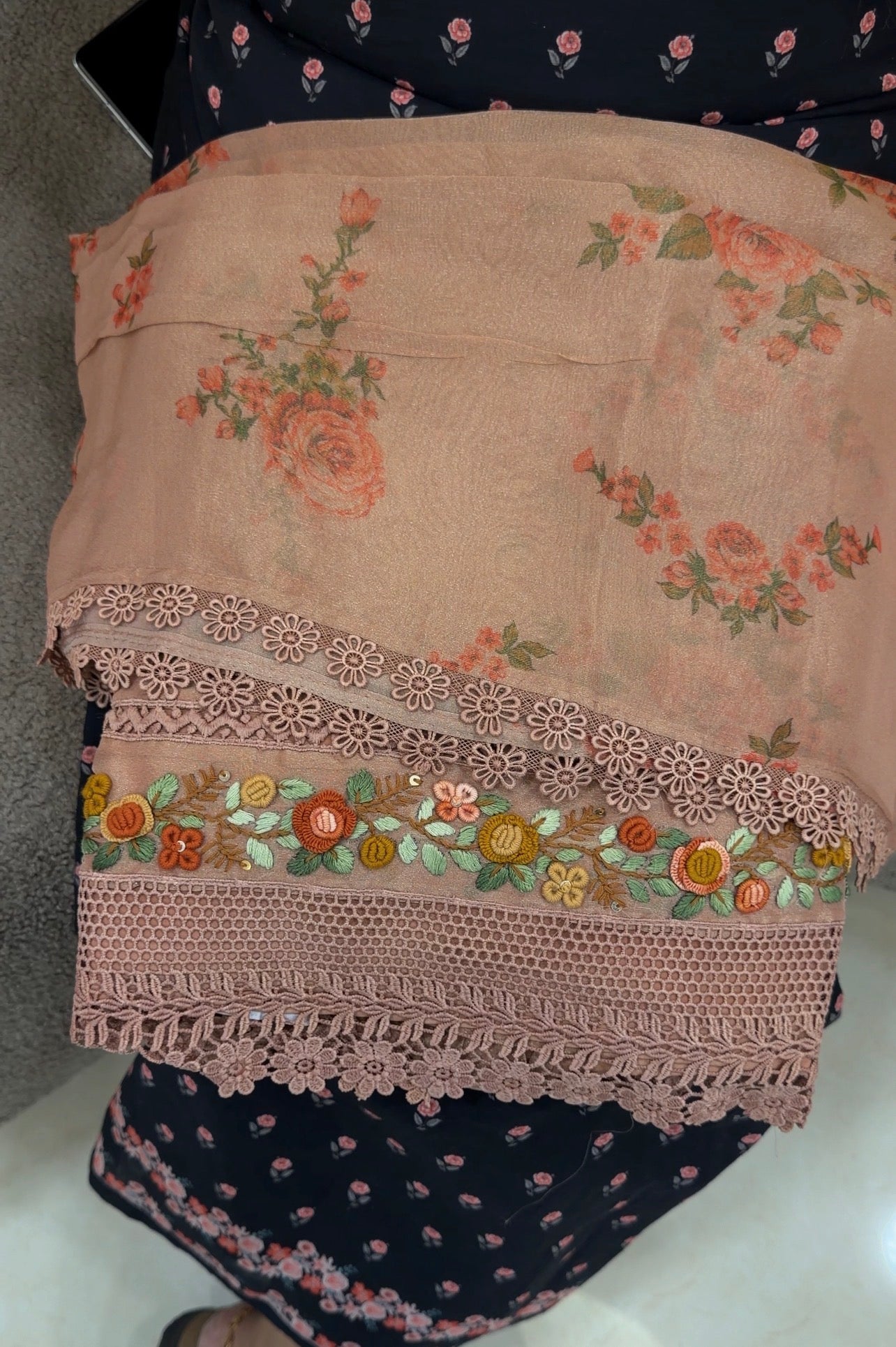 MUL TISSUE UNSTITCHED SALWAR SUITS - IHA 33381
