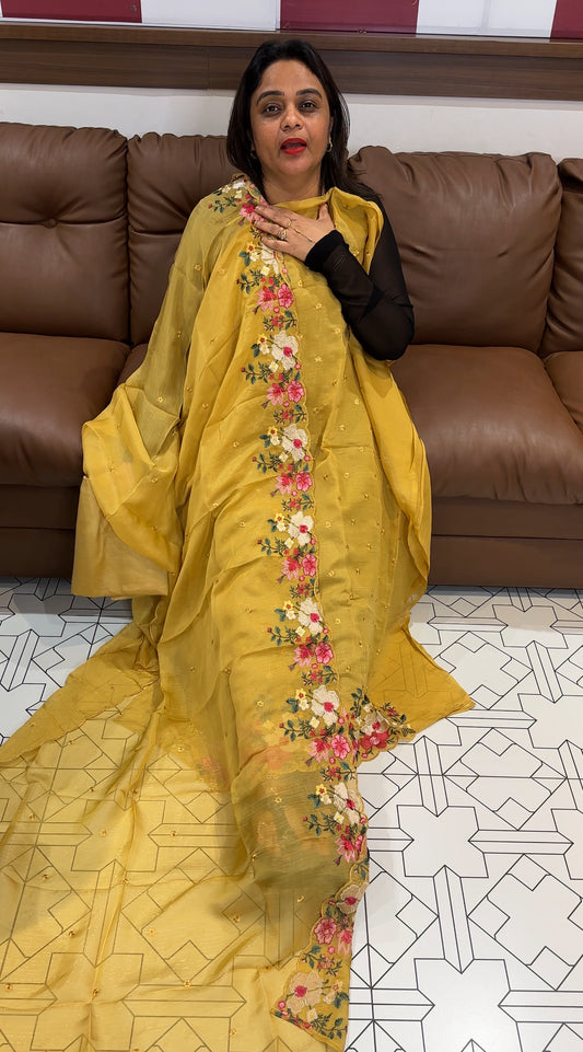 CHIFFON UNSTITCHED SALWAR SUITS - IHA 24732