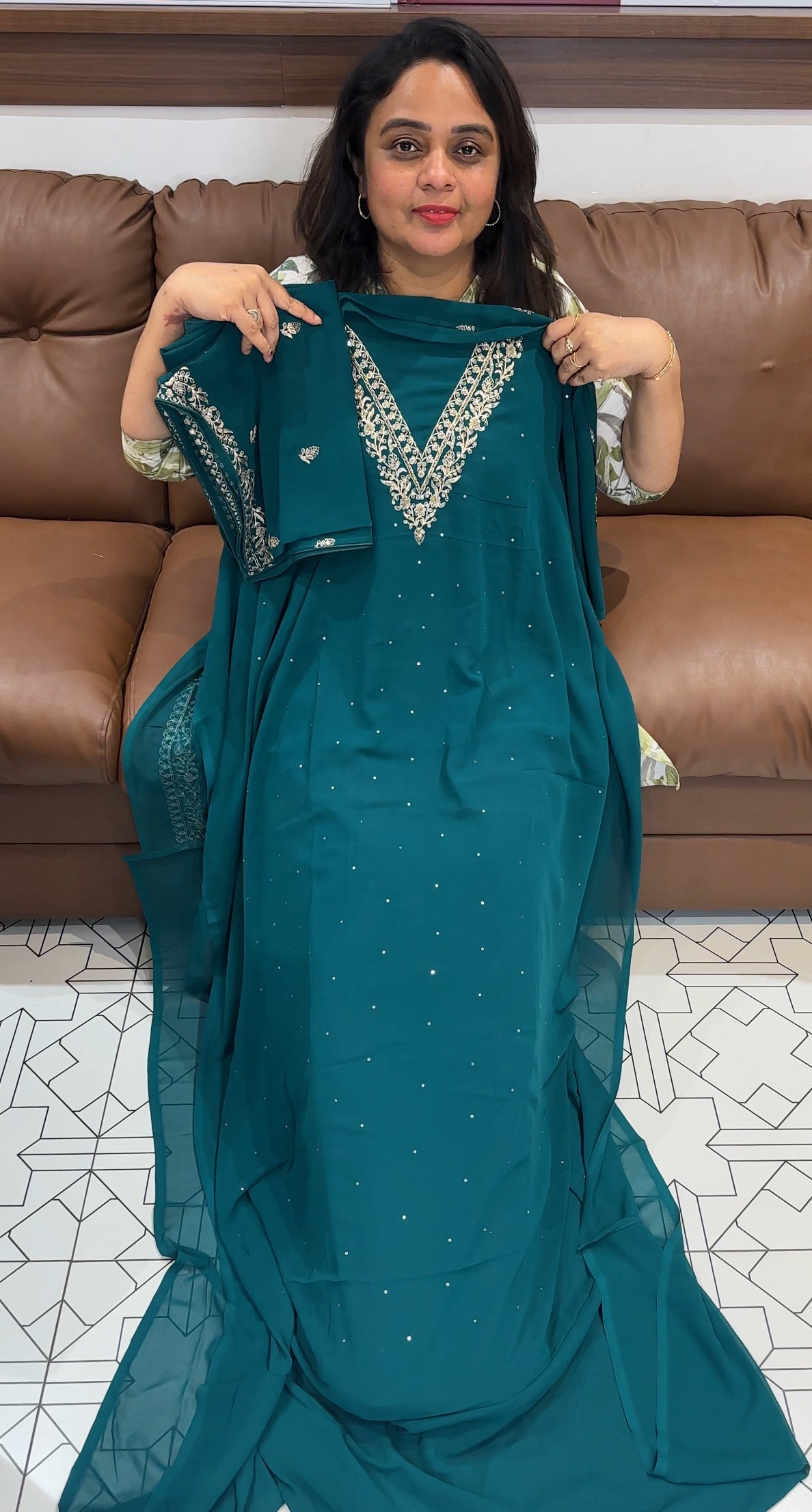 GEORGETTE UNSTITCHED SALWAR SUITS - IHA 26308