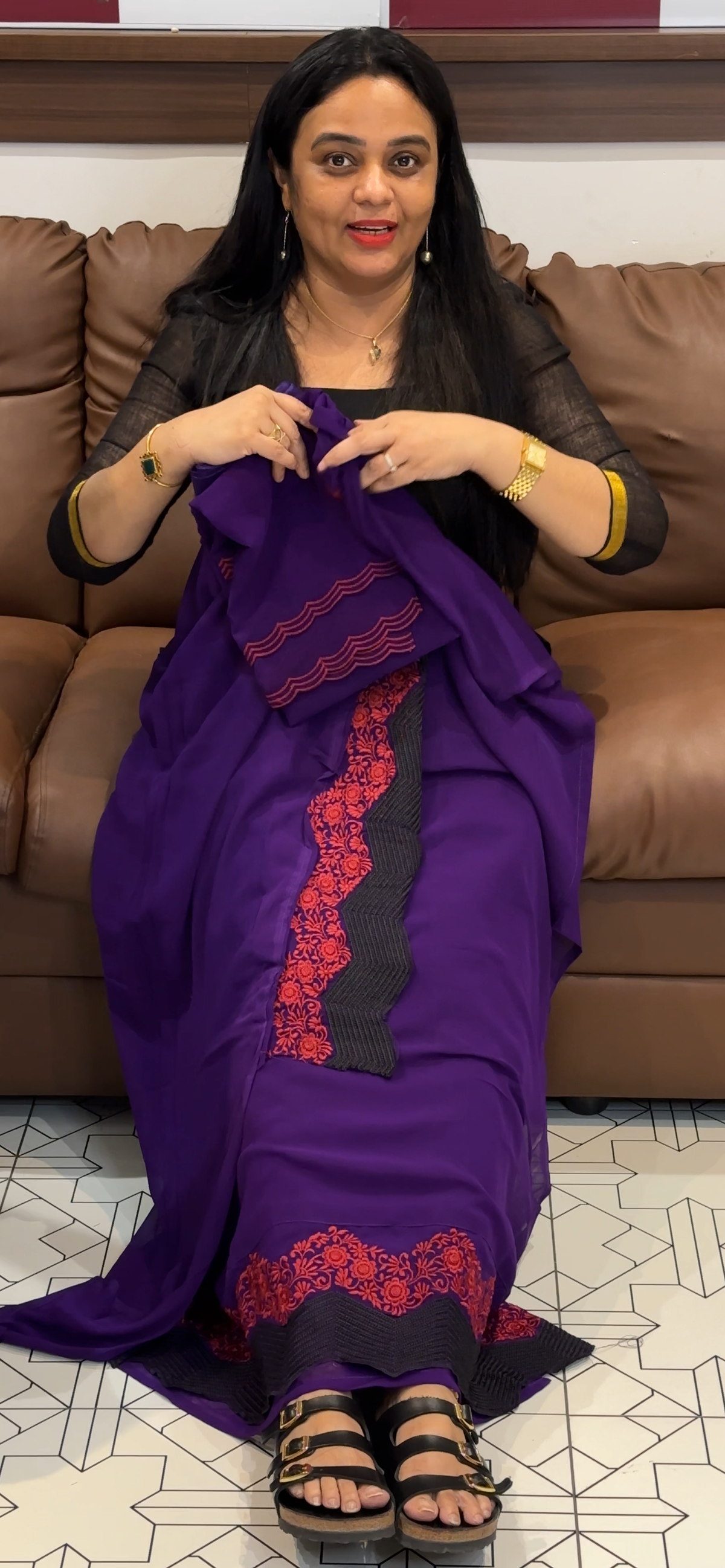 FAUX GEORGETTE UNSTITCHED SALWAR SUITS - IHA 35462