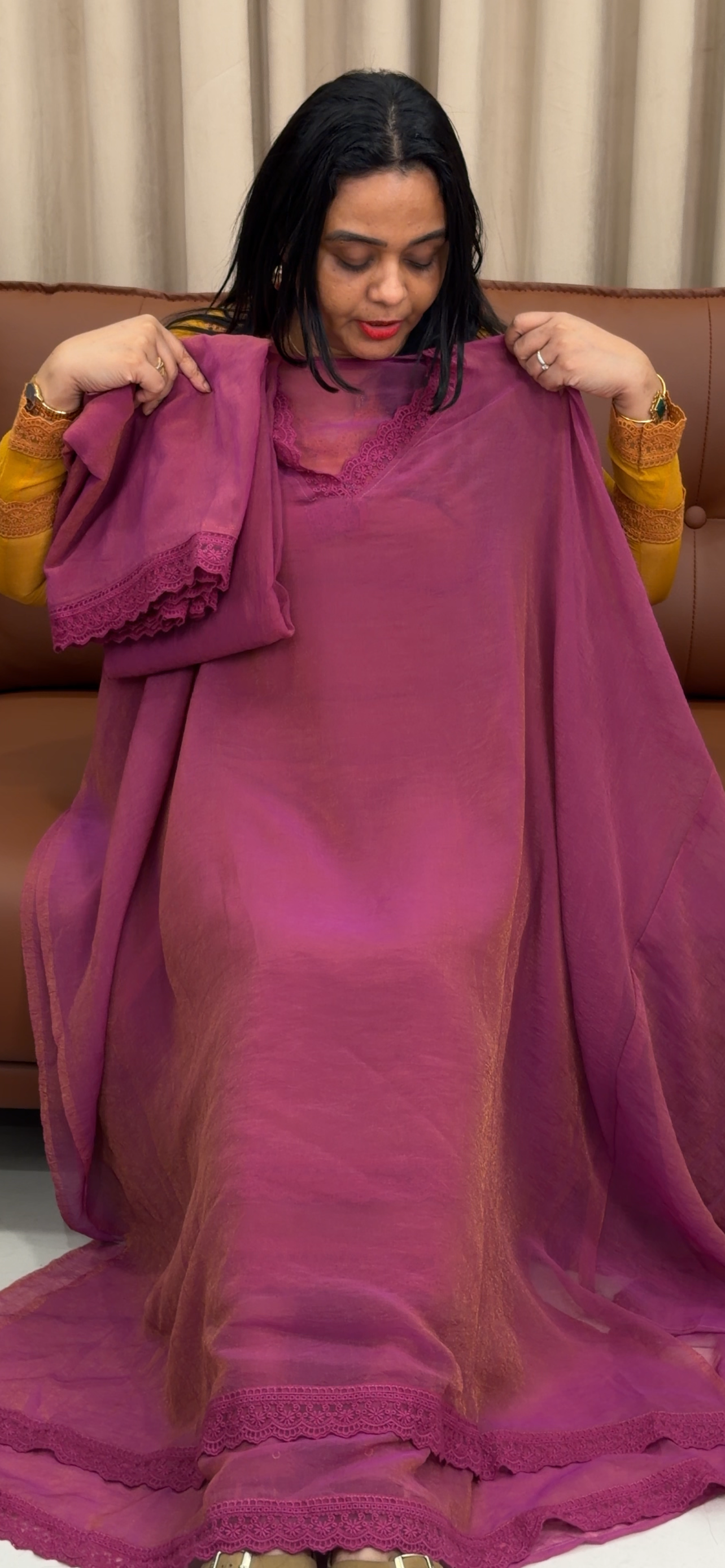 CRUSHED SILK UNSTITCHED SALWRA SUITS - IHA 33468