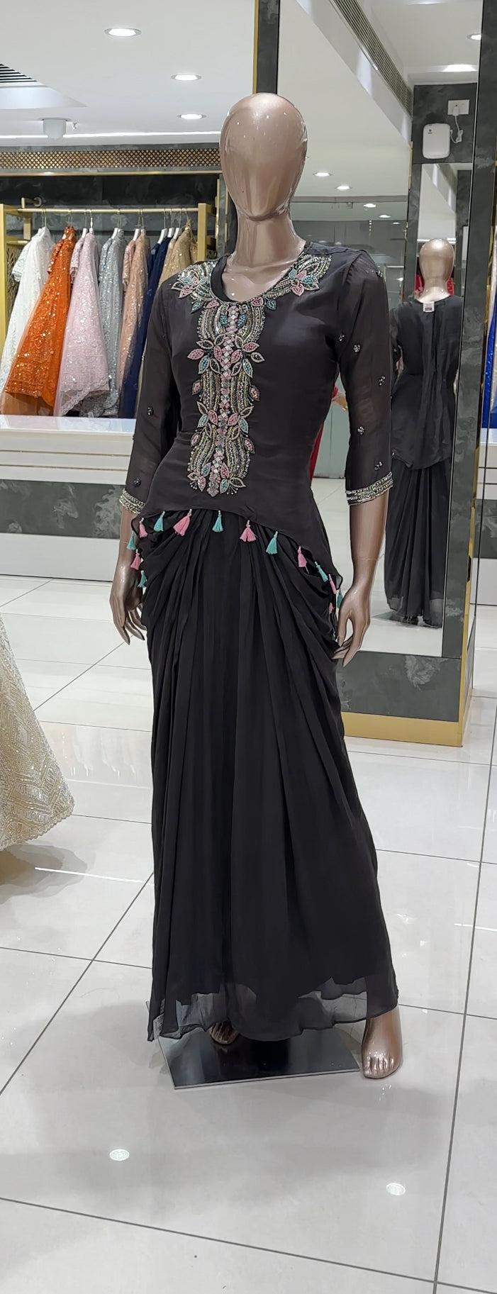 DRAPED GOWN AND JACKET- IHA 27009