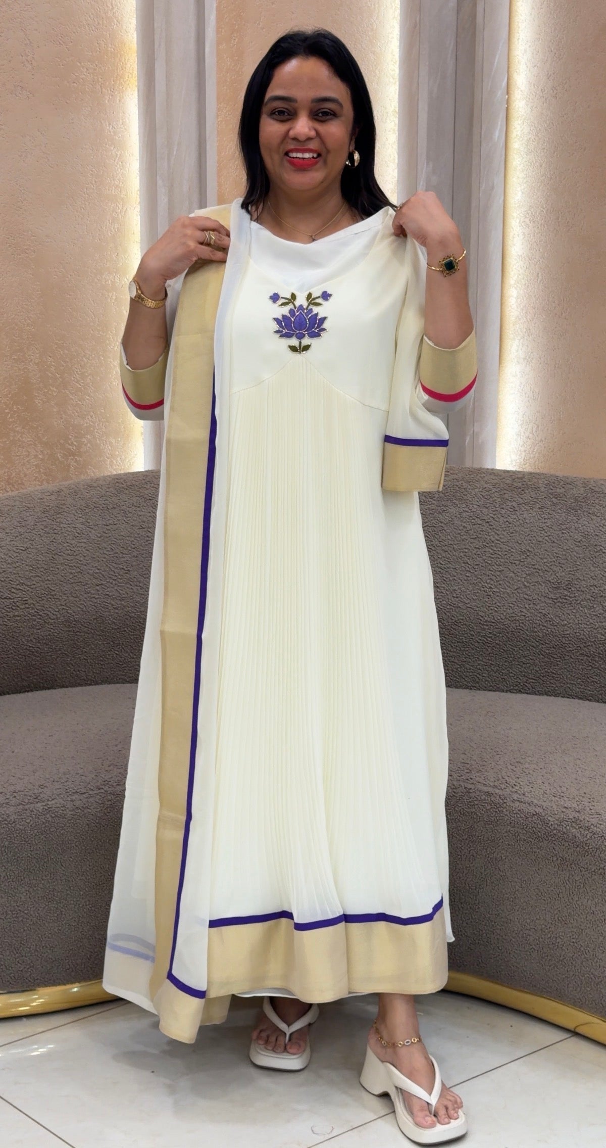 IHA'S IN-HOUSE HGEORGETTE  ALINE TOP ONLY- IHA 33505