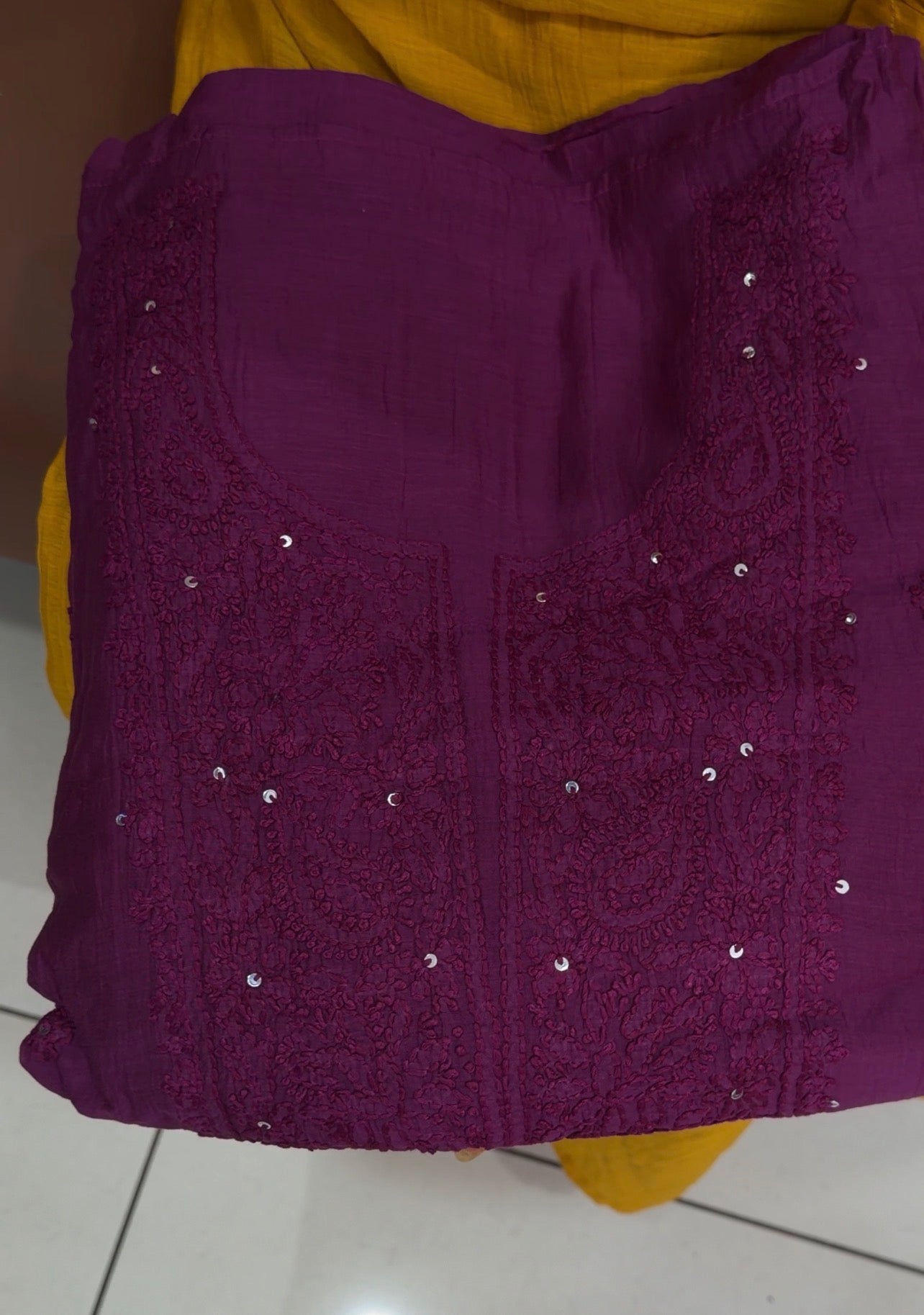 LUCKNOWI CHIKANKARI UNSTITCHED SALWAR SUITS - IHA 34724