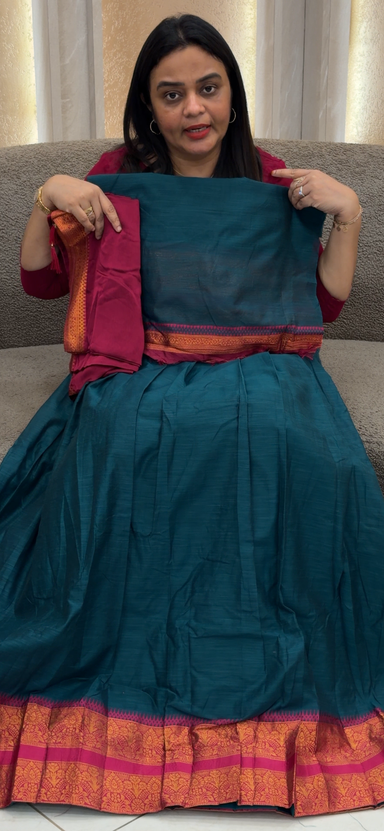 SEMI STITCHED DHAVANI SETS - IHA 32832
