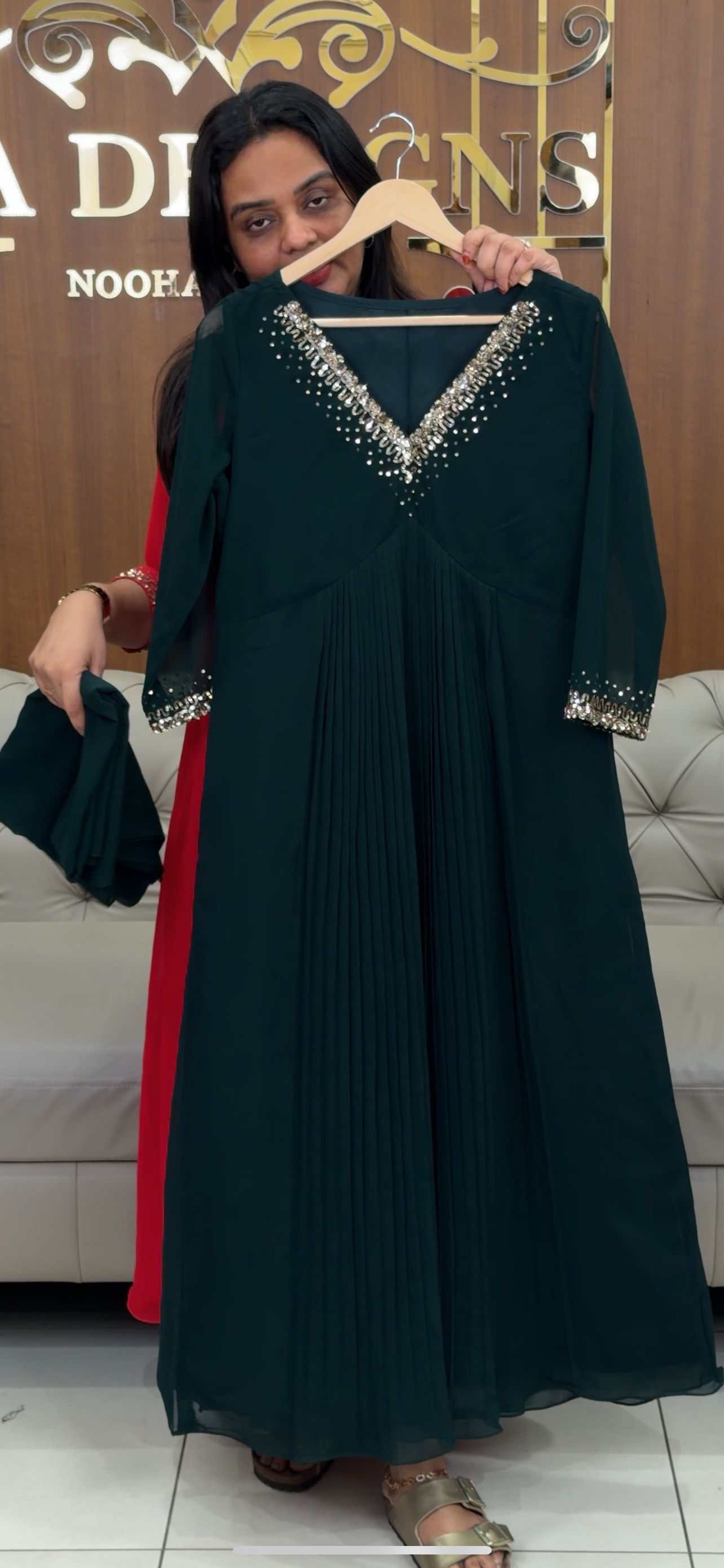 IHA'S IN-HOUSE HAND WORKED  ALINE TOP AND DUPATTA - IHA 31912
