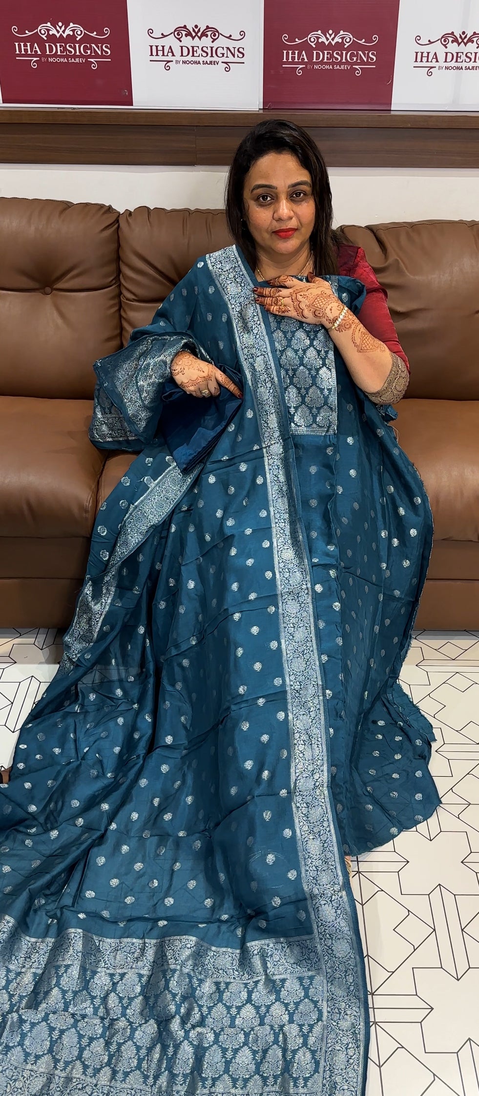 SILK BANARSI UNSTITCHED SALWAR SUITS - IHA 23708