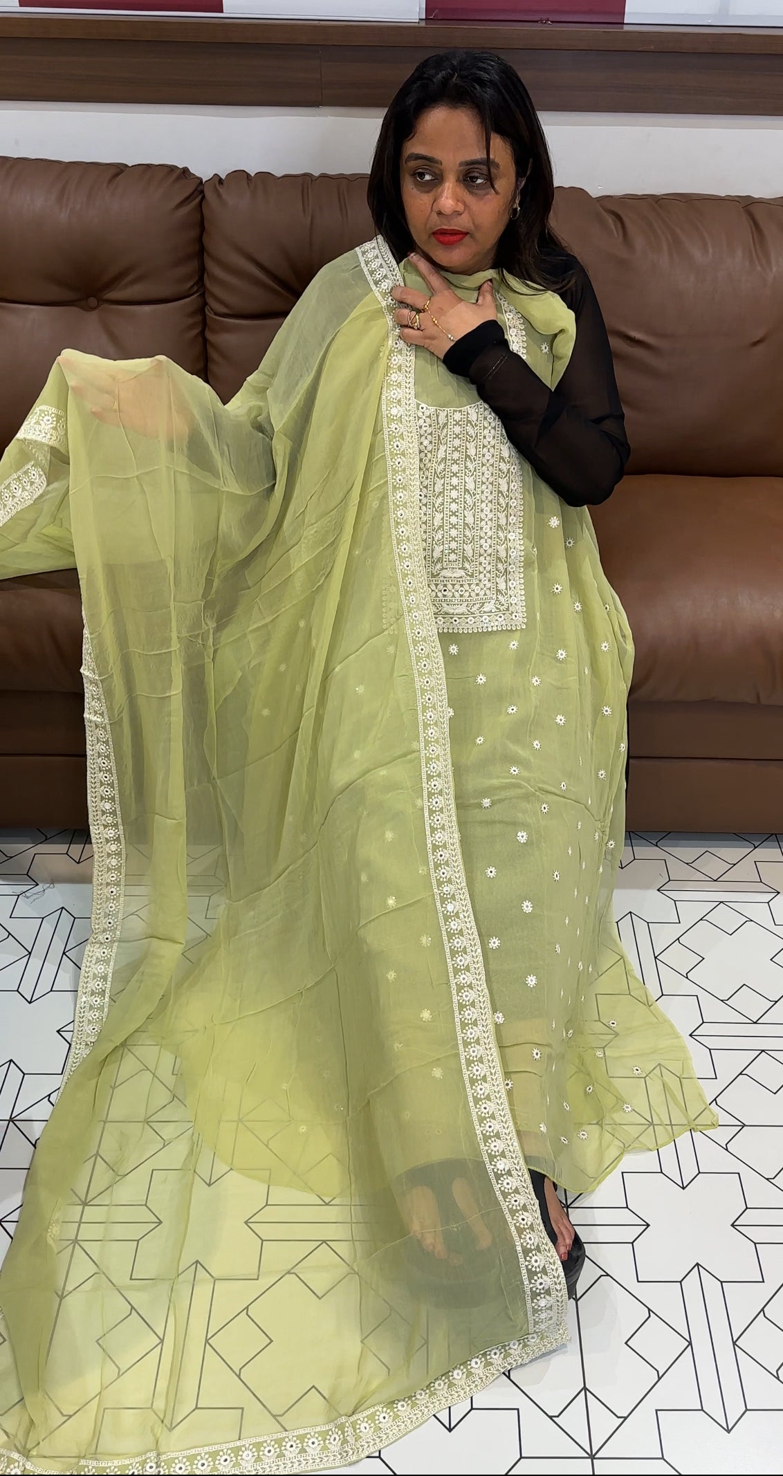 VISCOSE GEORGETTE UNSTITCHED SALWAR SUITS - IHA 24739