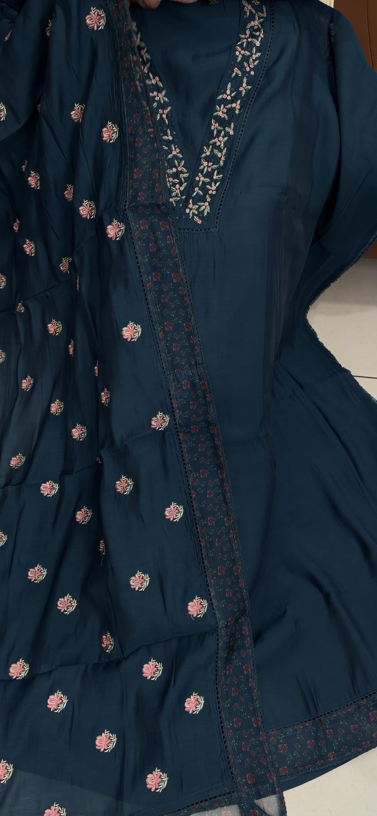 MALAI CHANDERI UNSTITCHED SALWAR SUITS - IHA 34062