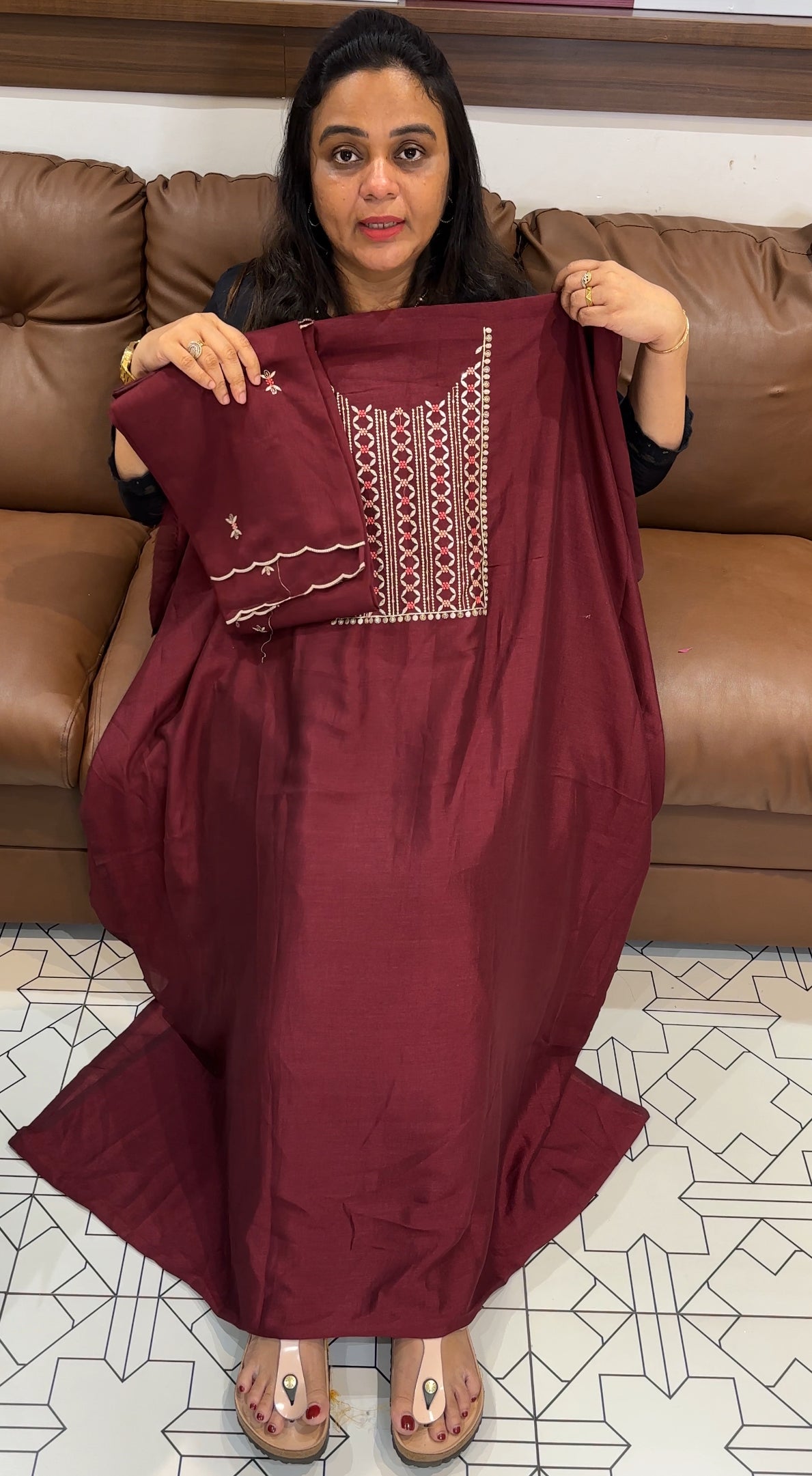 SEMI RAW SILK UNSTITCHED SALWAR SUITS - IHA 27935