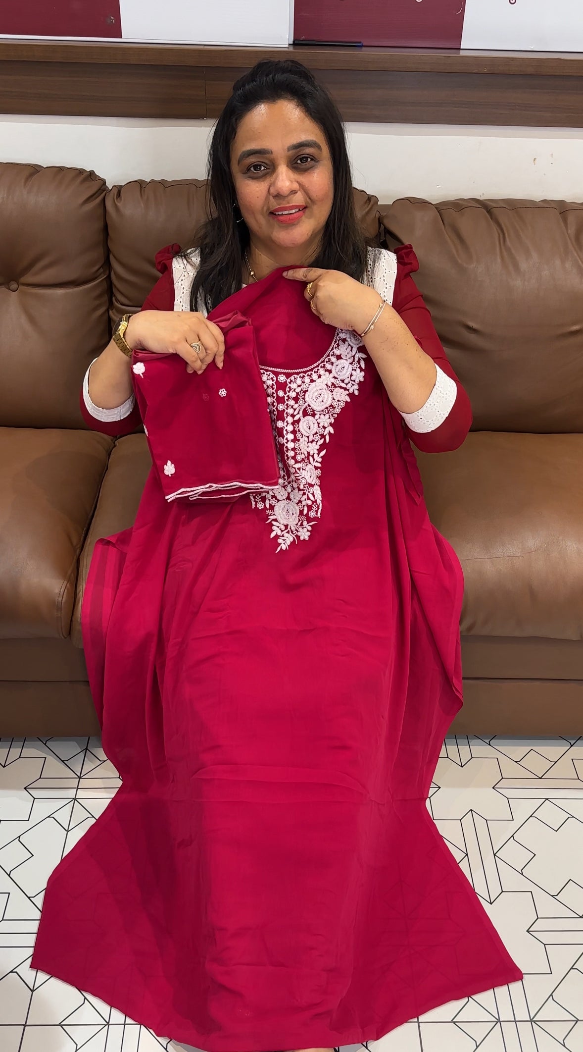 FAUX GEORGETTE UNSTITCHED SALWAR SUITS - IHA 27849