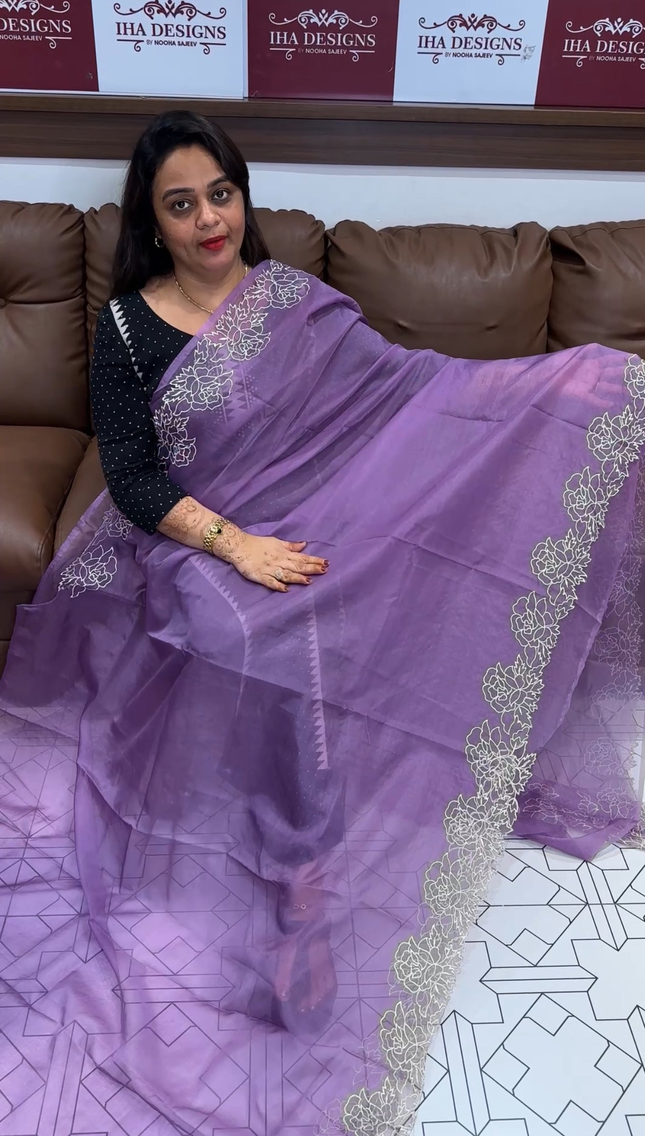 NYLON ORGANZA SAREES - IHA 23806
